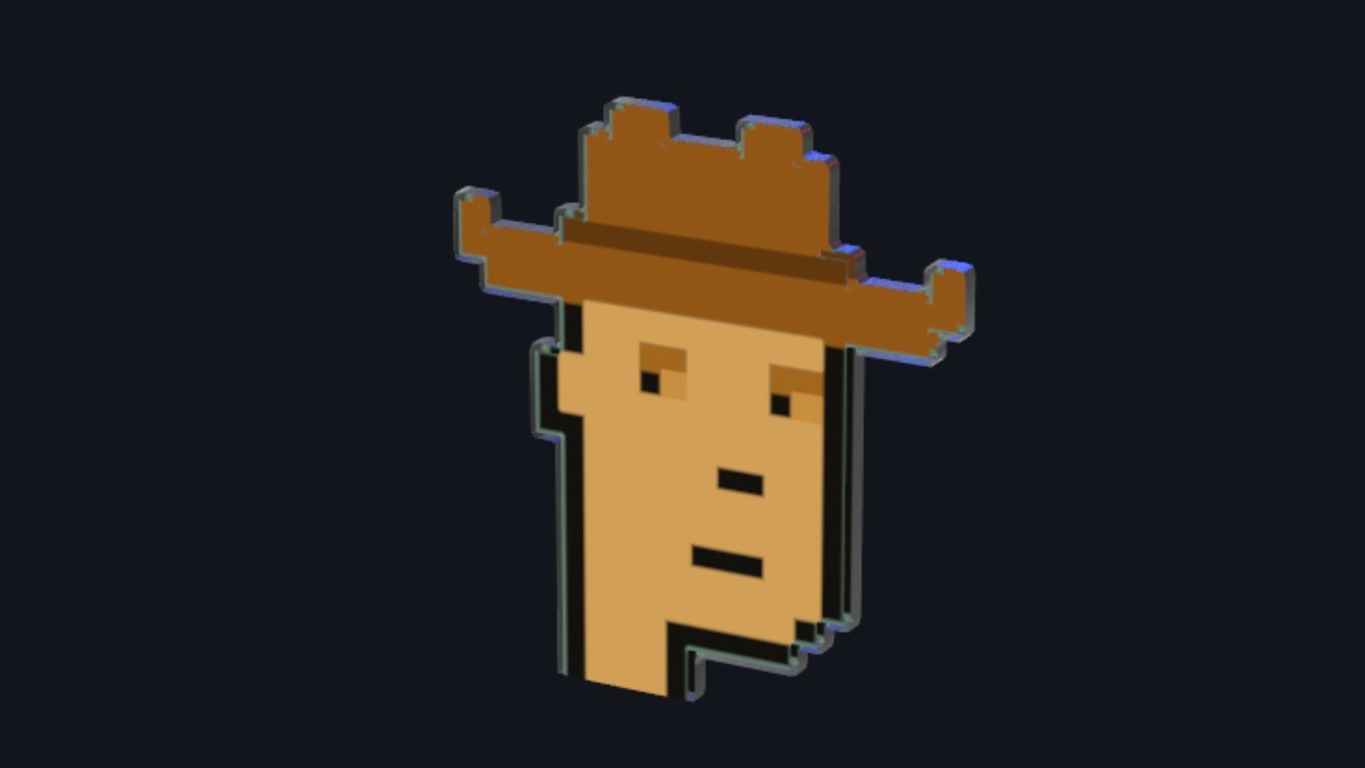 Cryptopunk Crypto Bitcoin Coin NFT 0397 3D model_4