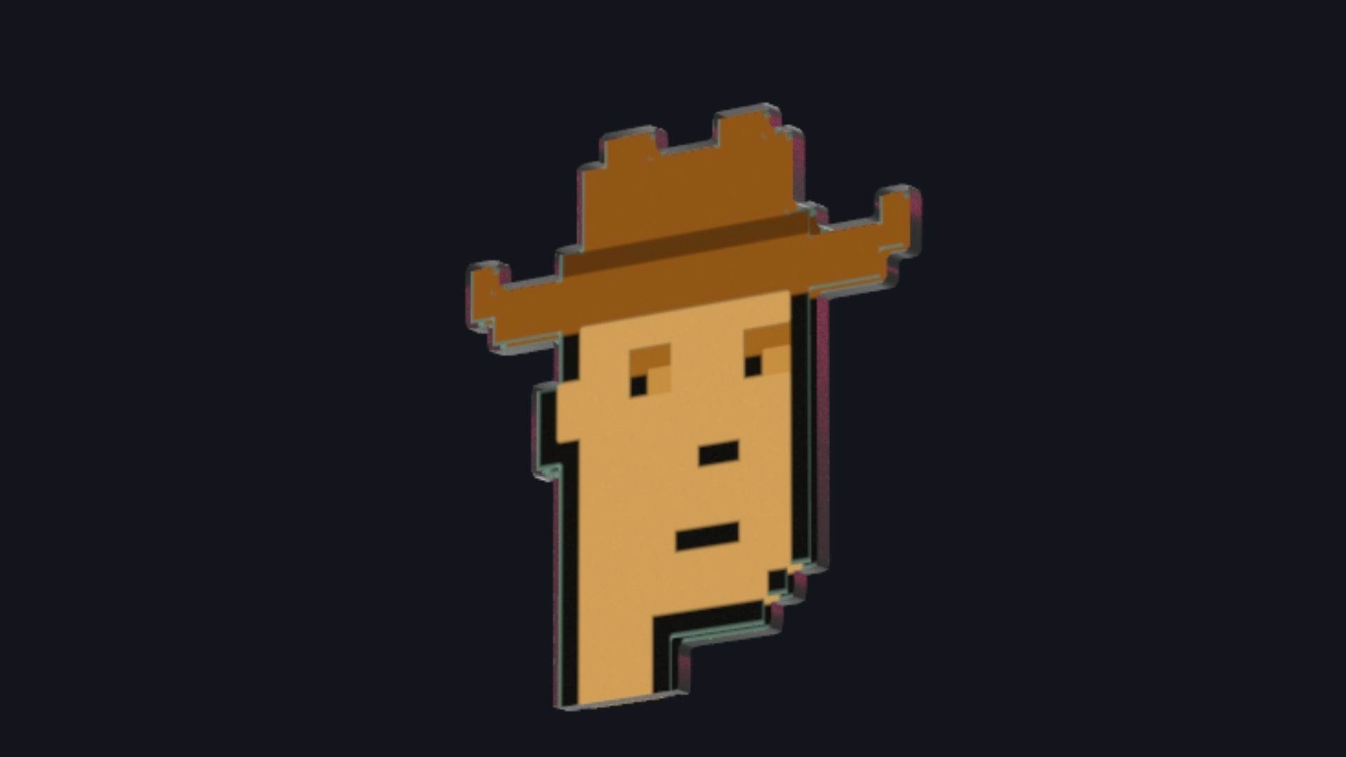 Cryptopunk Crypto Bitcoin Coin NFT 0397 3D model_3