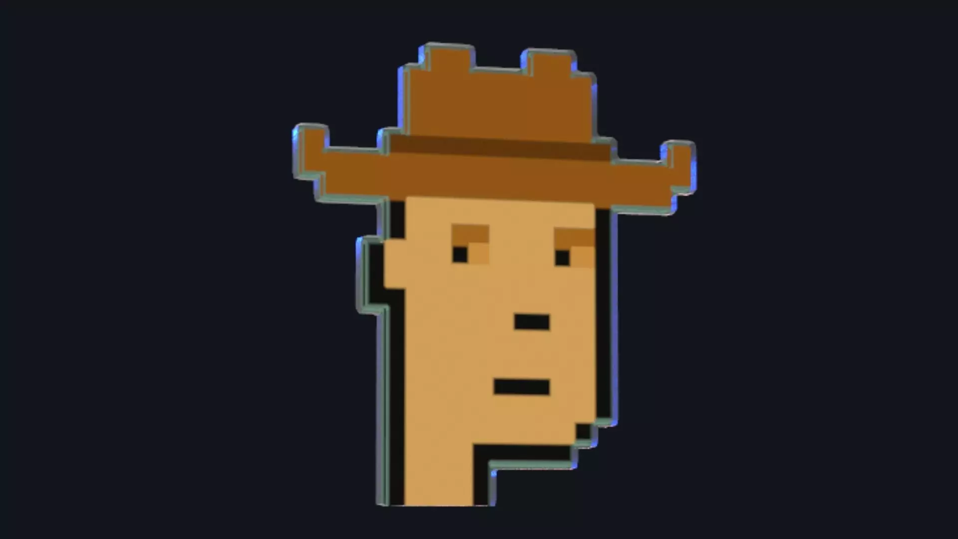 Cryptopunk Crypto Bitcoin Coin NFT 0397 3D model_0