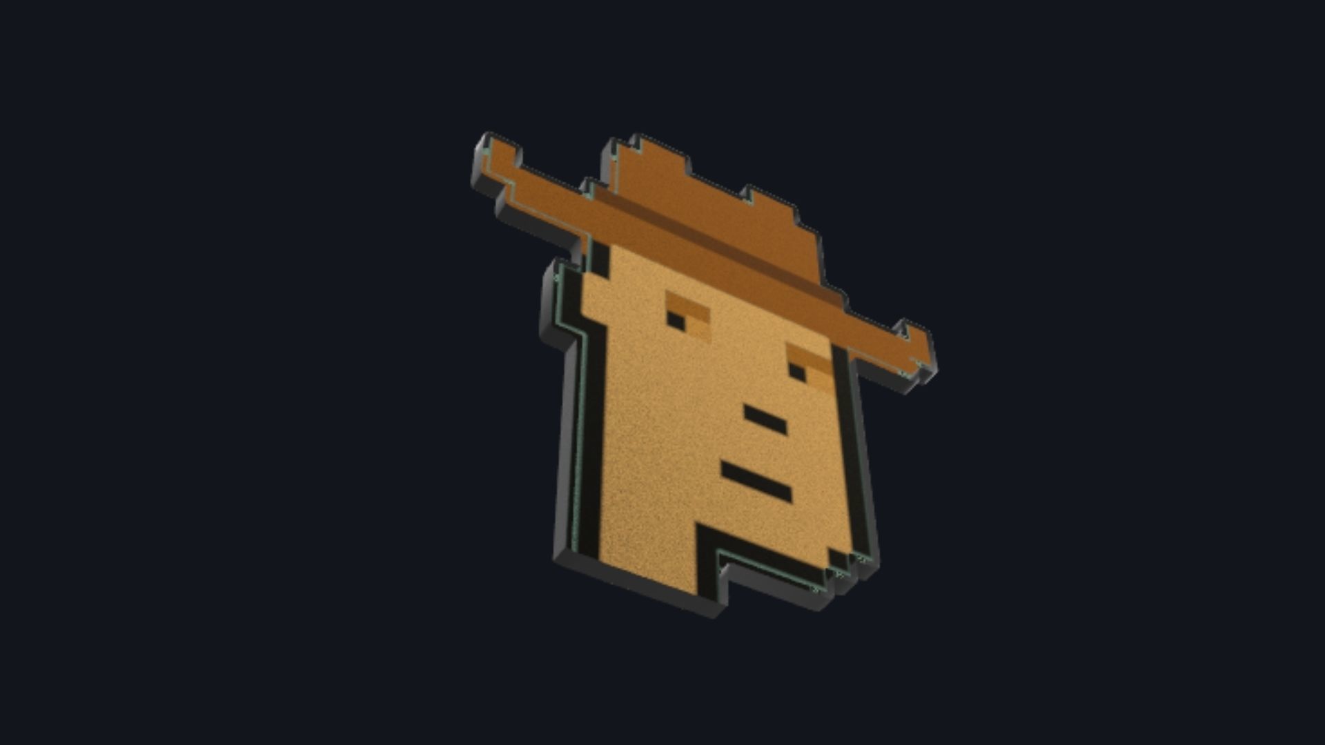 Cryptopunk Crypto Bitcoin Coin NFT 0397 3D model_2