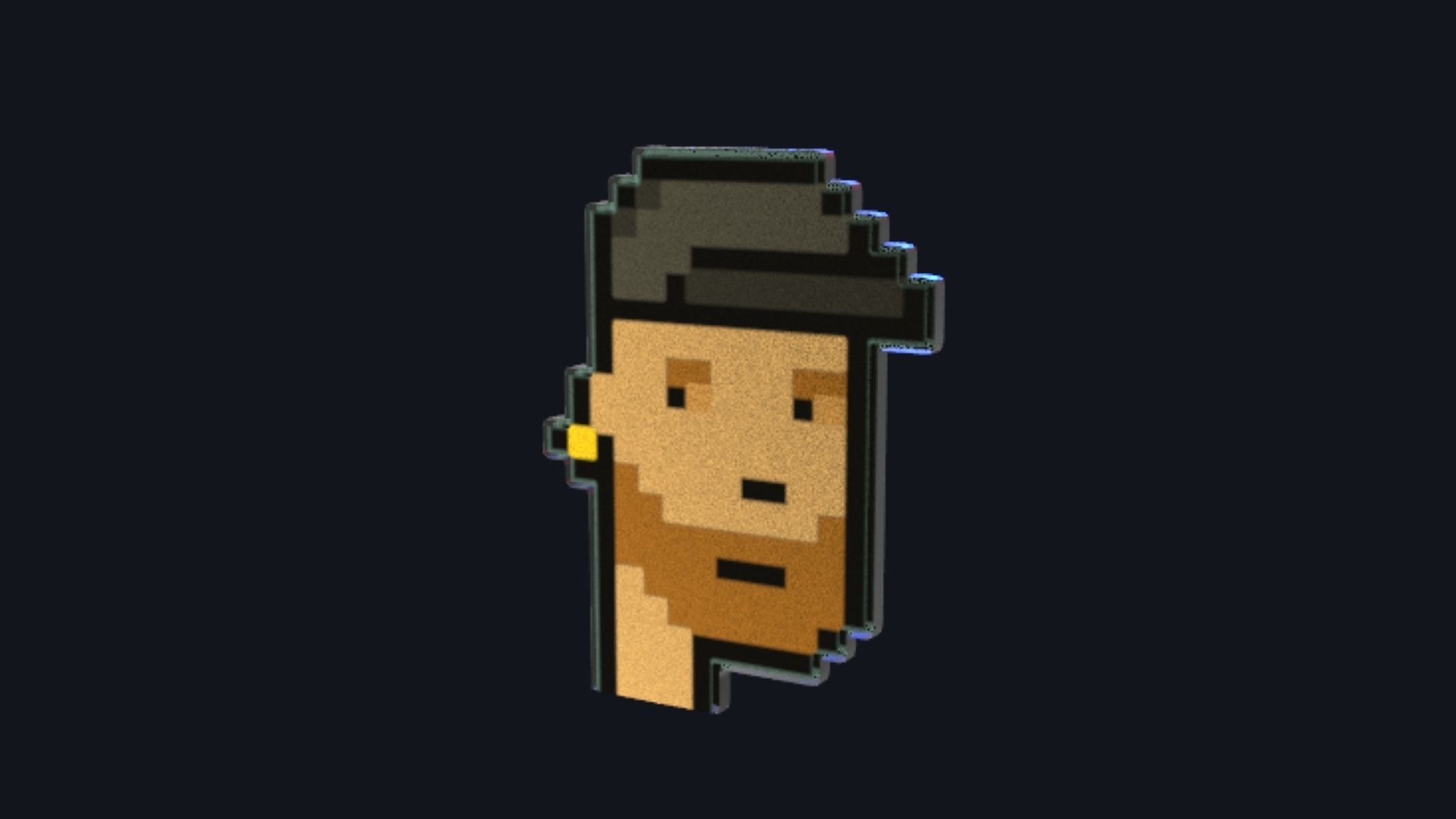 Cryptopunk Crypto Bitcoin Coin NFT 0395 3D model_1