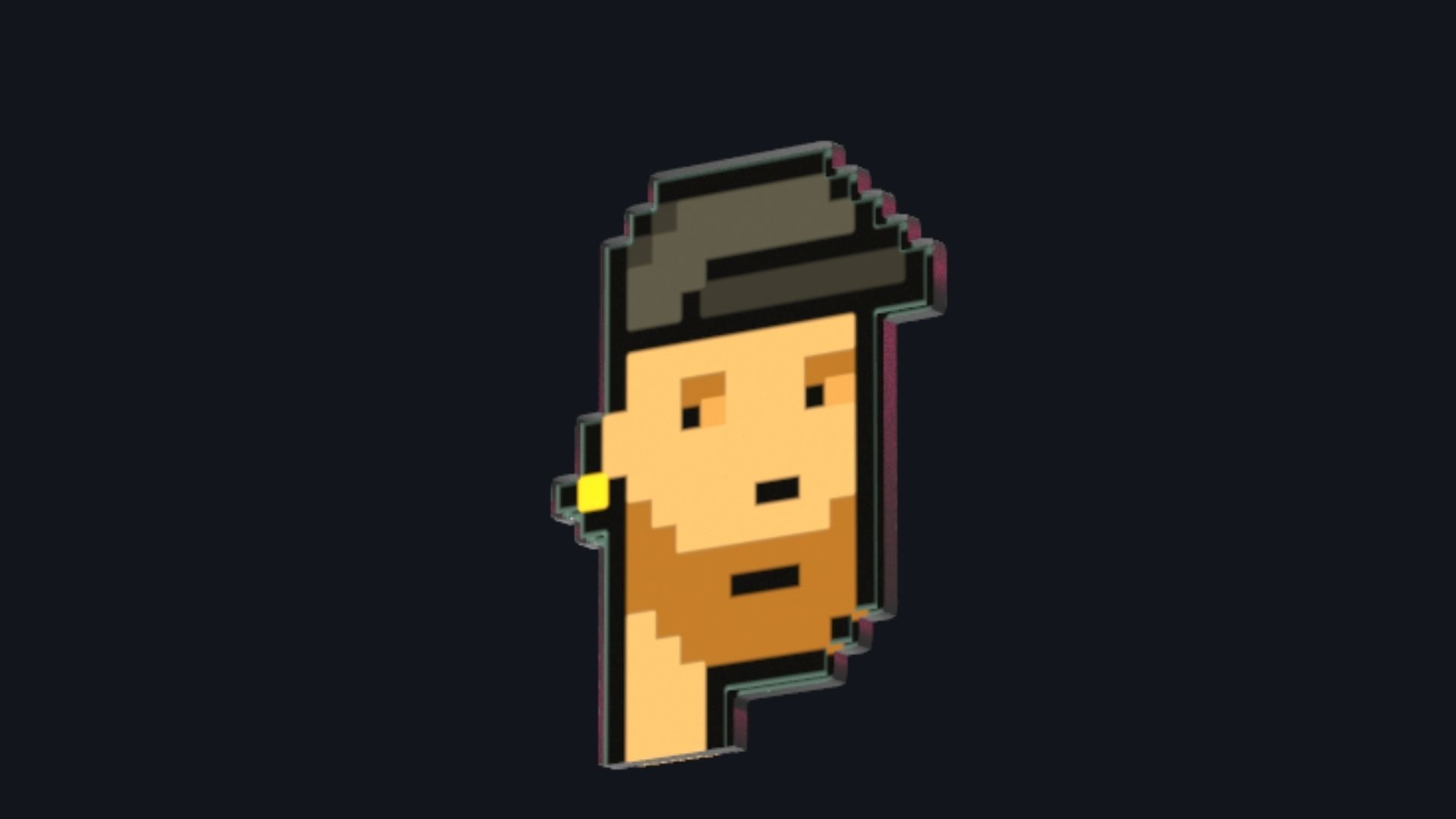 Cryptopunk Crypto Bitcoin Coin NFT 0395 3D model_3