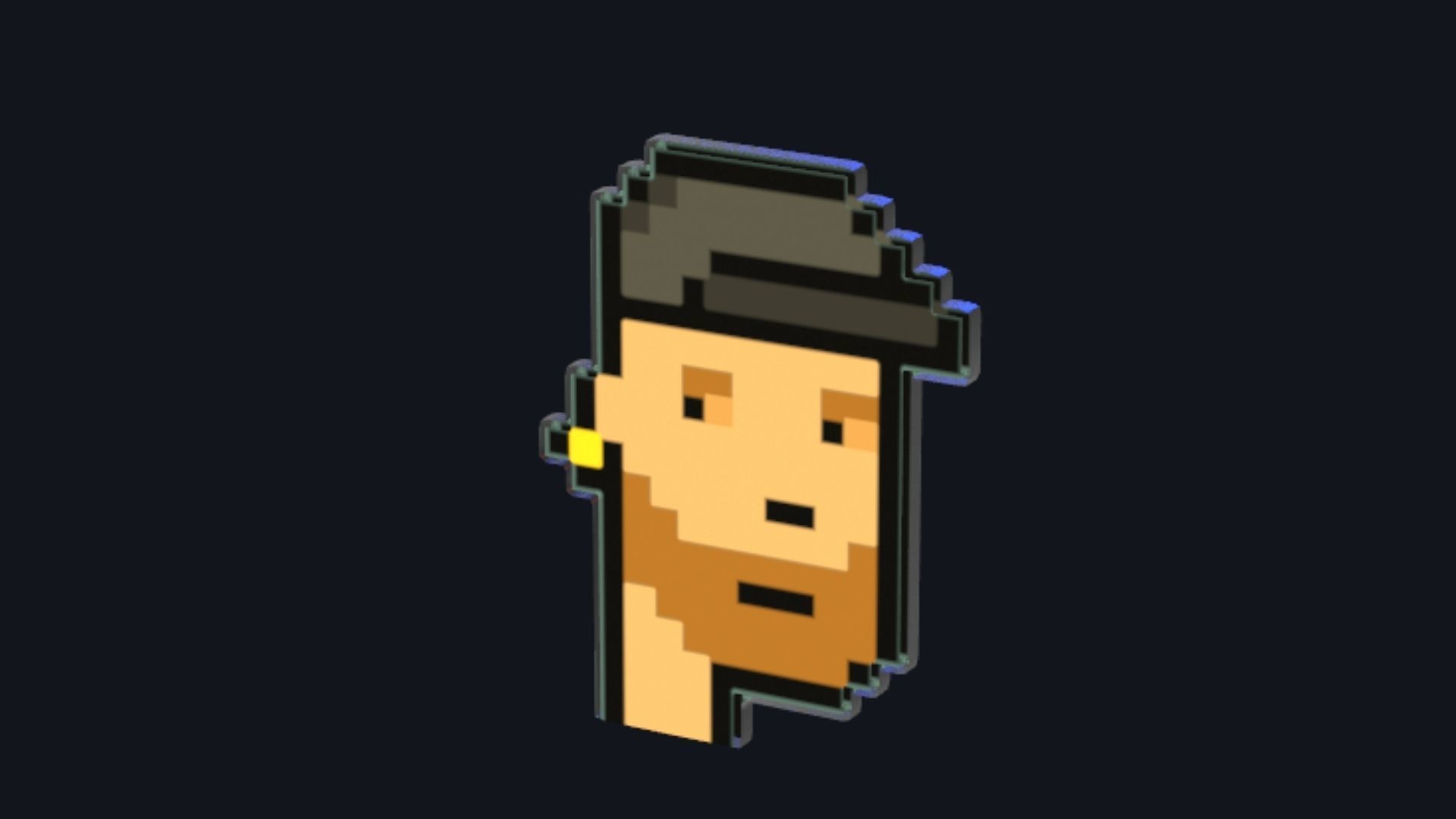 Cryptopunk Crypto Bitcoin Coin NFT 0395 3D model_4