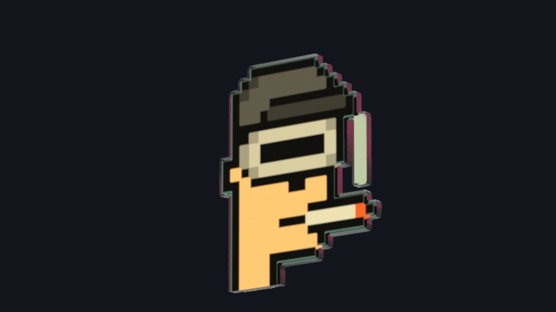 Cryptopunk Crypto Bitcoin Coin NFT 0393 3D model_3