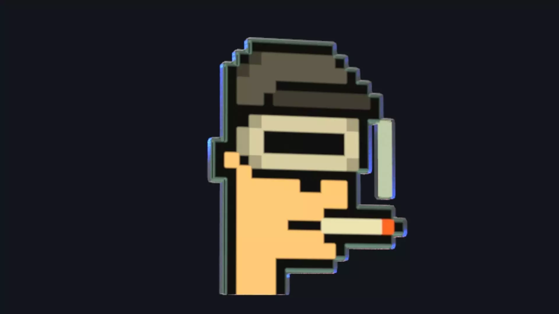 Cryptopunk Crypto Bitcoin Coin NFT 0393 3D model_0