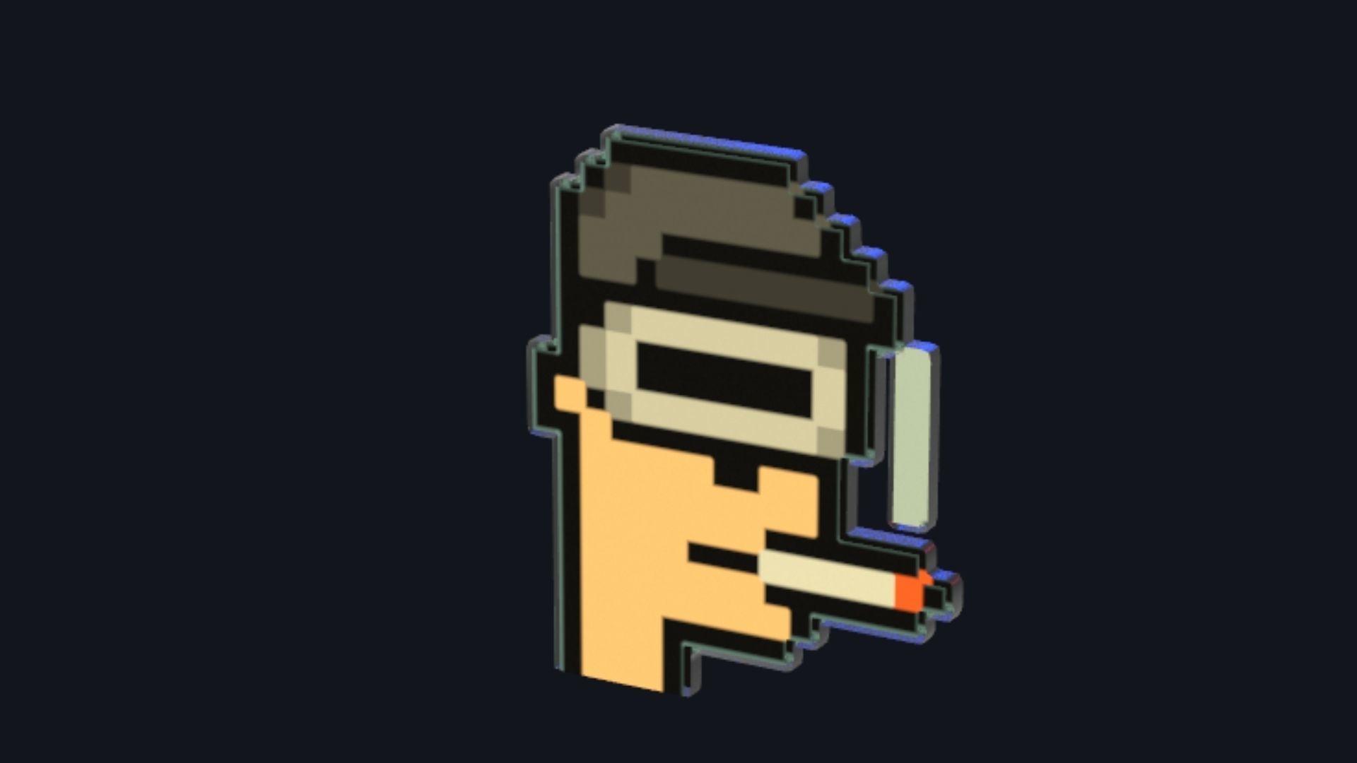 Cryptopunk Crypto Bitcoin Coin NFT 0393 3D model_4