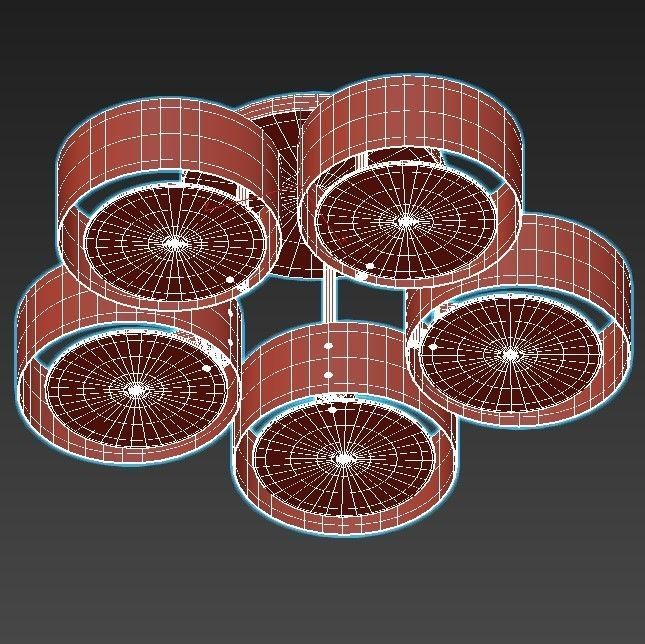 foresta-sl483-352-05 light ceiling fixture - gold 3D model_3