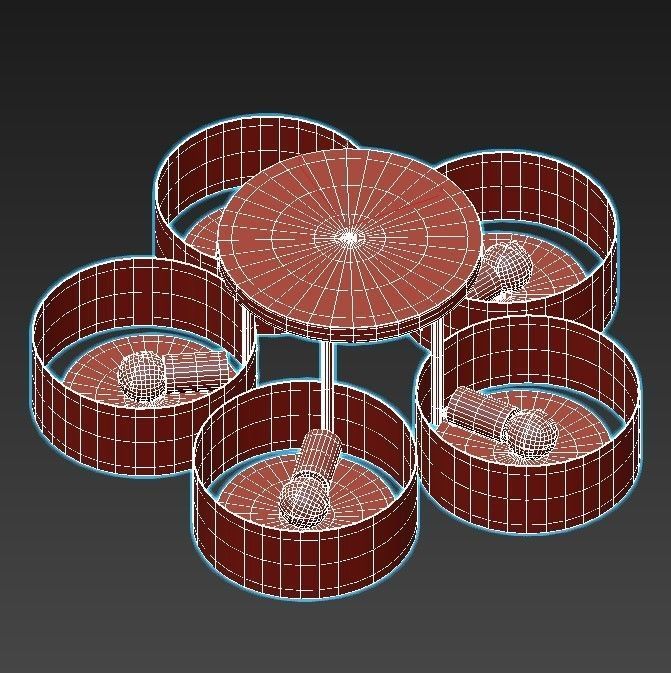 foresta-sl483-352-05 light ceiling fixture - gold 3D model_2