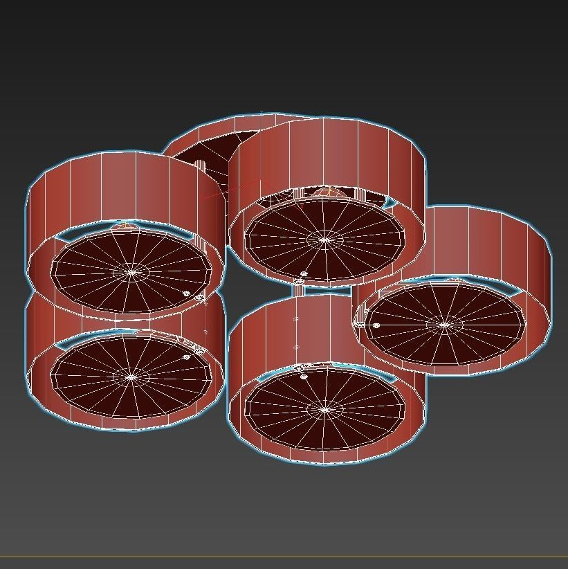 foresta-sl483-352-05 light ceiling fixture - gold 3D model_6