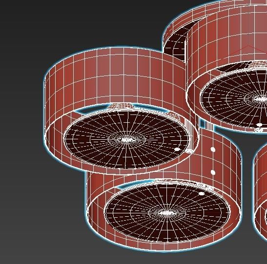 foresta-sl483-352-05 light ceiling fixture - gold 3D model_4