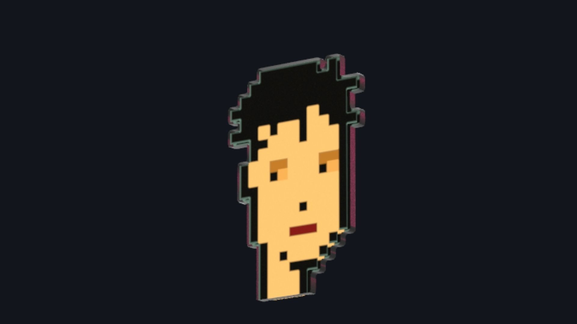 Cryptopunk Crypto Bitcoin Coin NFT 0390 3D model_3