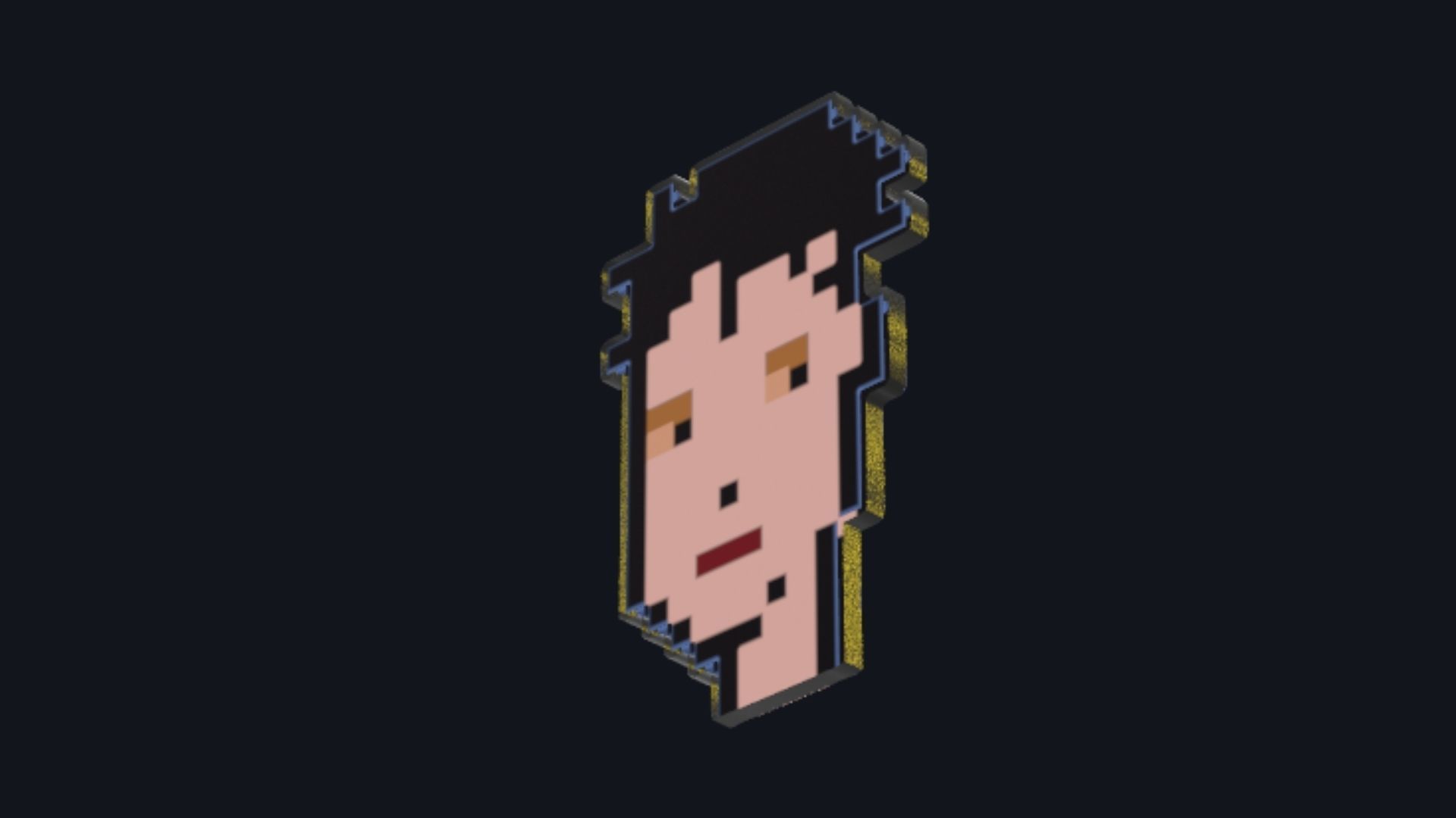 Cryptopunk Crypto Bitcoin Coin NFT 0390 3D model_5