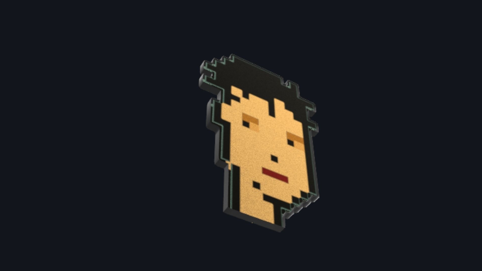 Cryptopunk Crypto Bitcoin Coin NFT 0390 3D model_2