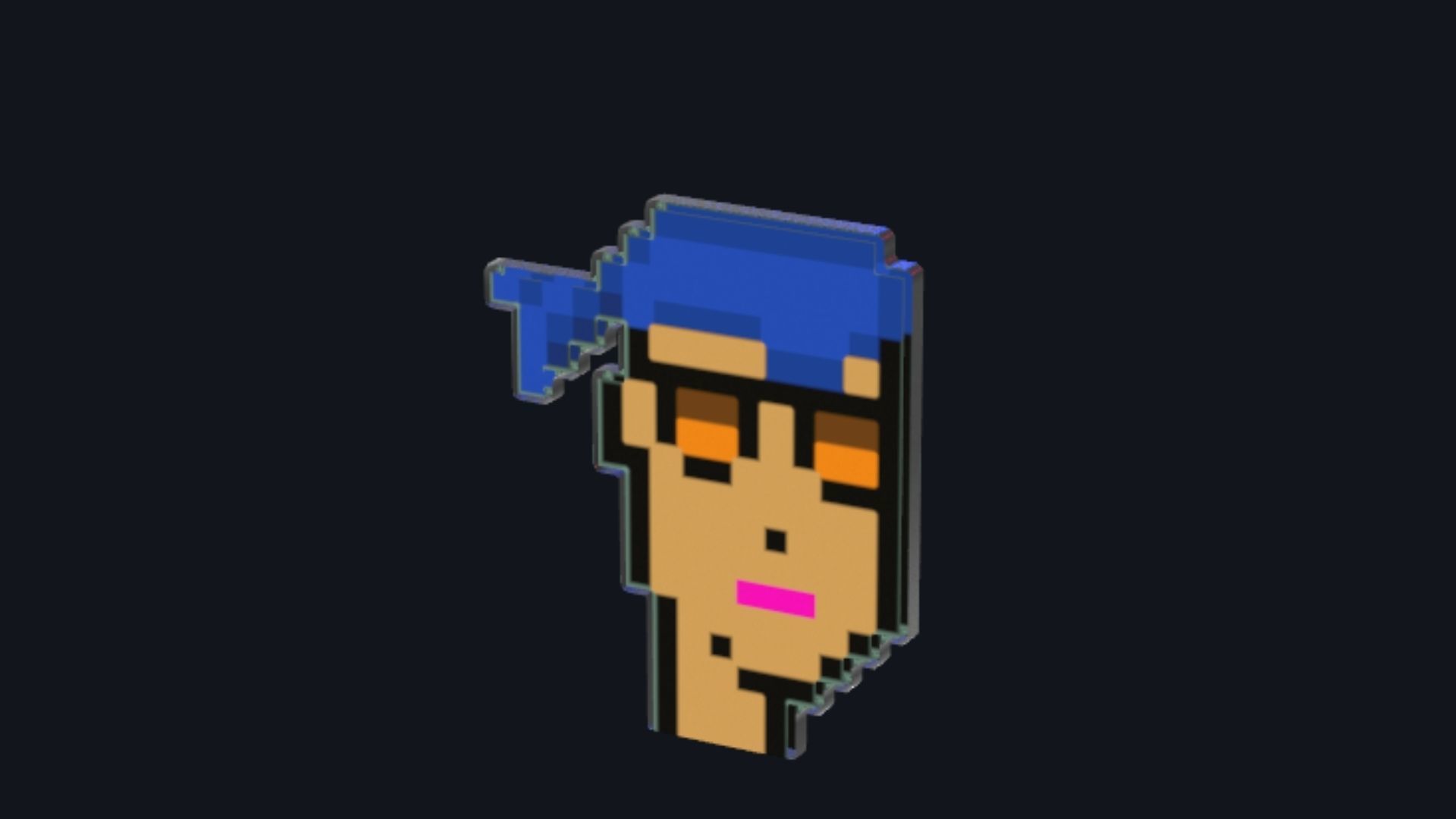 Cryptopunk Crypto Bitcoin Coin NFT 0384 3D model_4