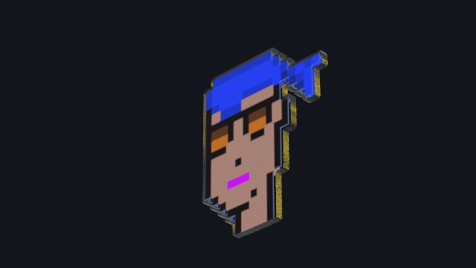 Cryptopunk Crypto Bitcoin Coin NFT 0384 3D model_5