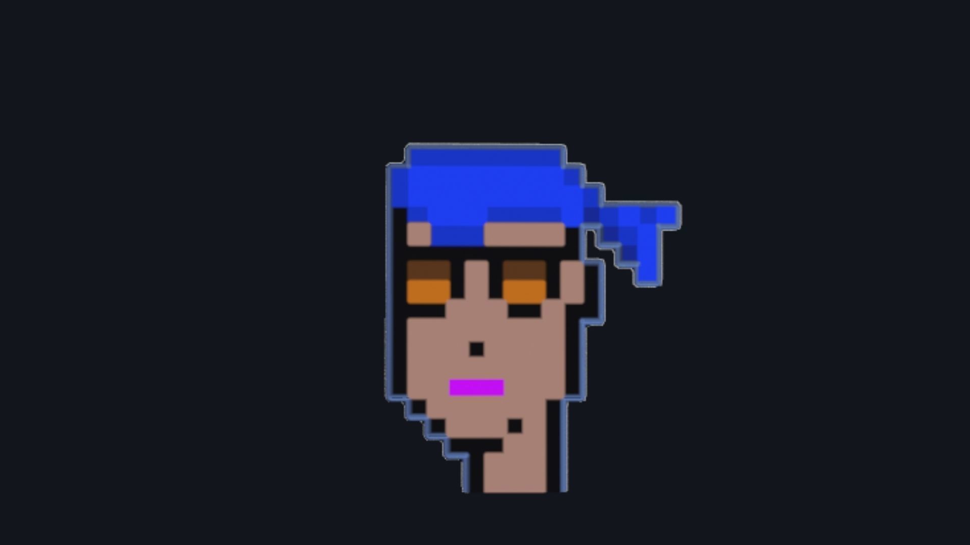 Cryptopunk Crypto Bitcoin Coin NFT 0384 3D model_7