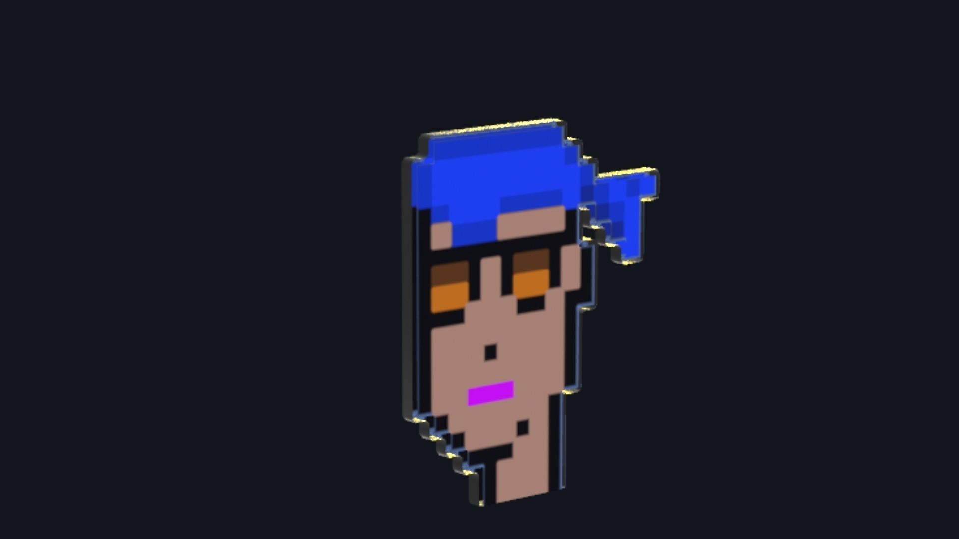 Cryptopunk Crypto Bitcoin Coin NFT 0384 3D model_6