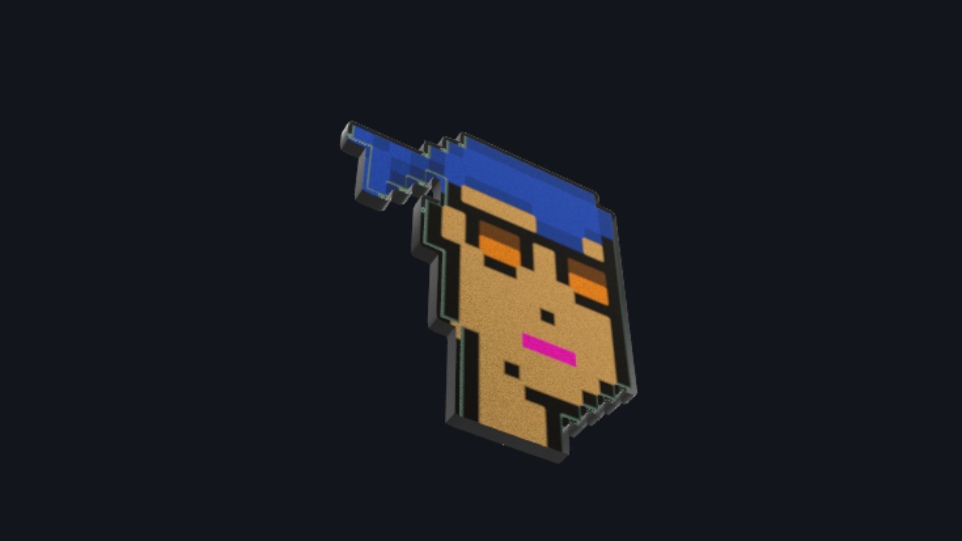 Cryptopunk Crypto Bitcoin Coin NFT 0384 3D model_2