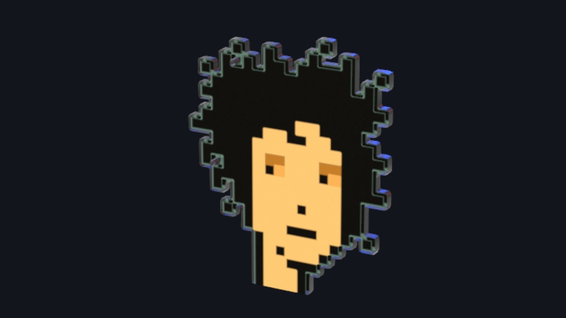 Cryptopunk Crypto Bitcoin Coin NFT 0380 3D model_4