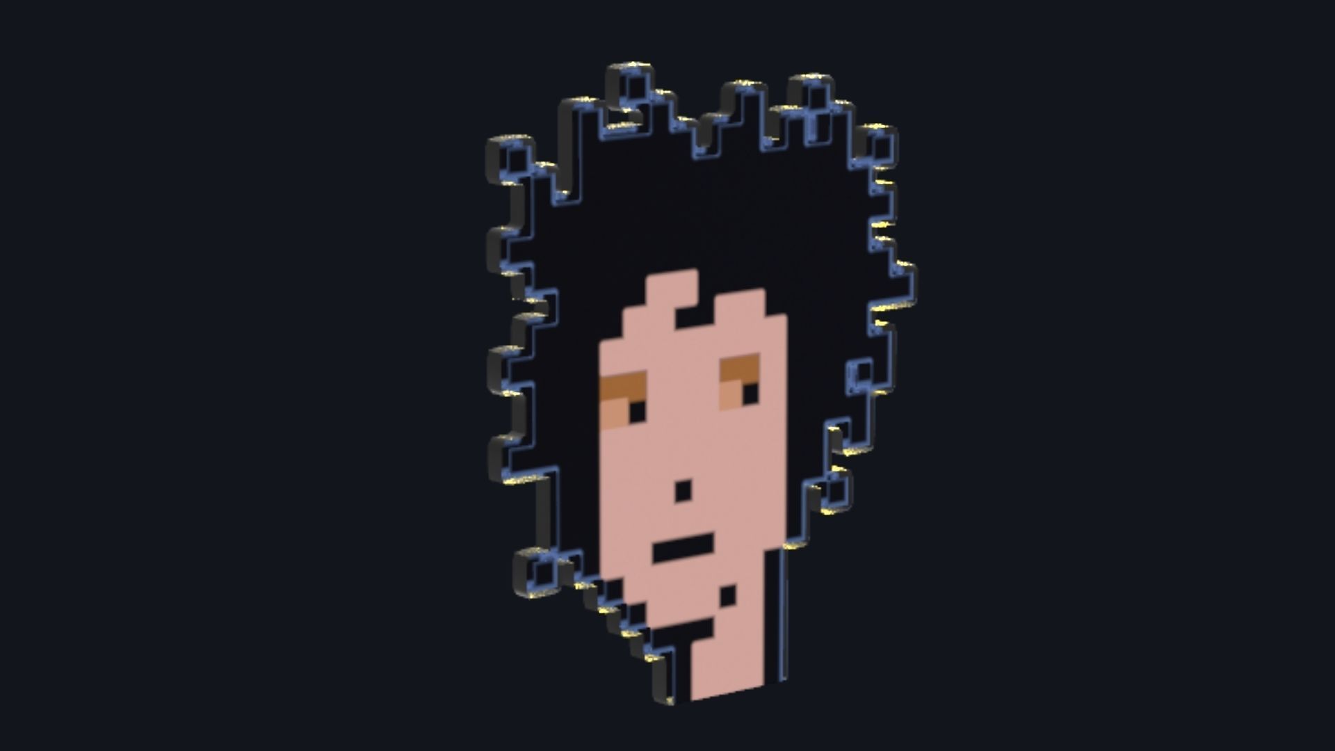 Cryptopunk Crypto Bitcoin Coin NFT 0380 3D model_6