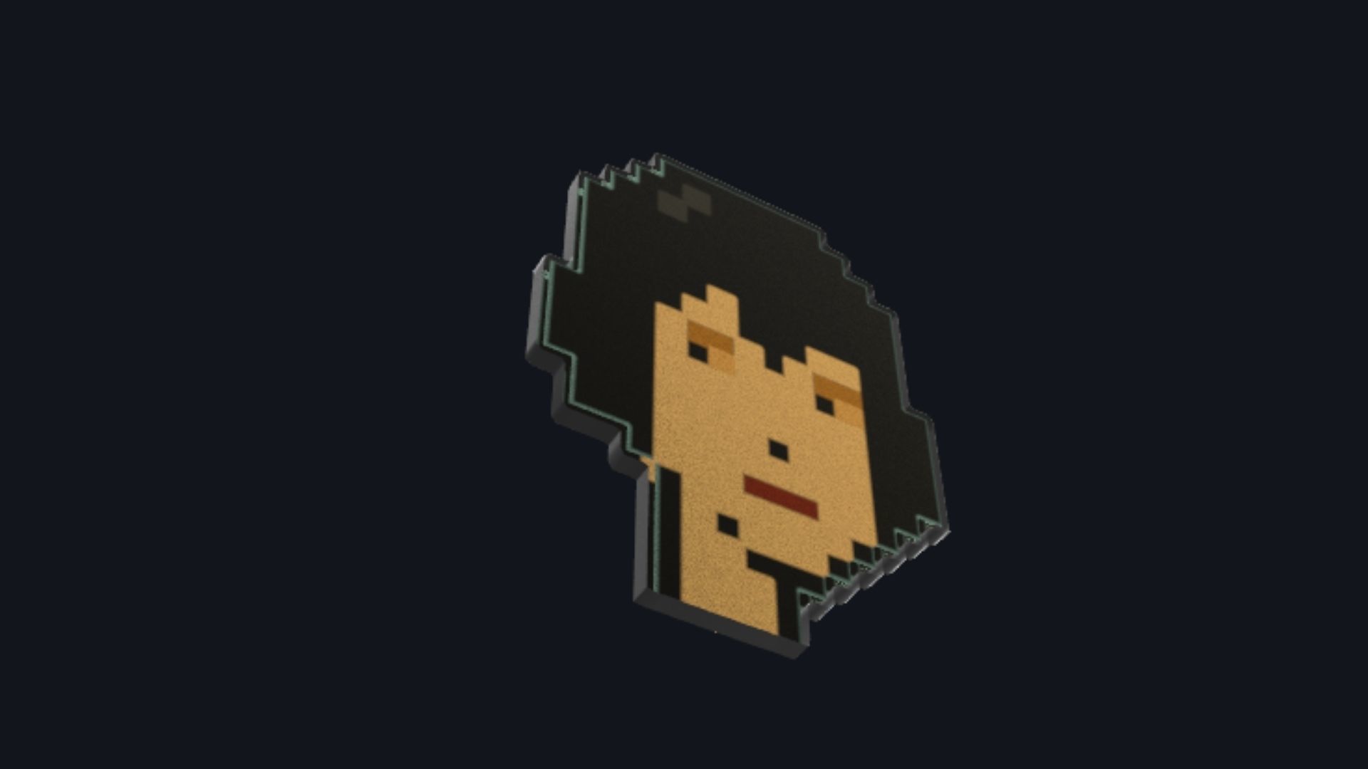 Cryptopunk Crypto Bitcoin Coin NFT 0371 3D model_2