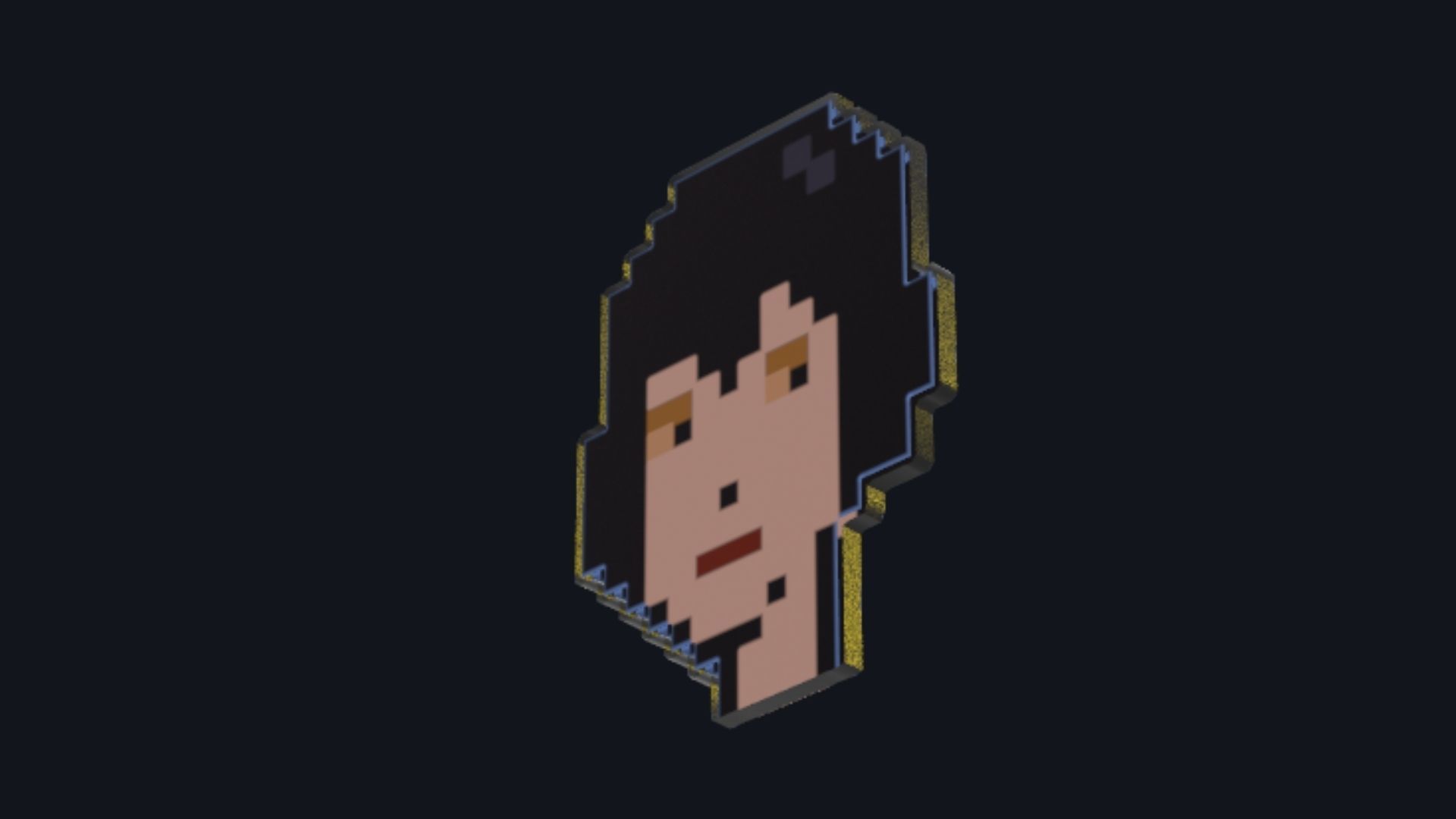 Cryptopunk Crypto Bitcoin Coin NFT 0371 3D model_5