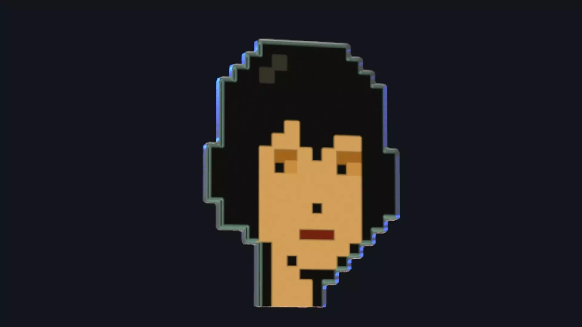 Cryptopunk Crypto Bitcoin Coin NFT 0371 3D model_0