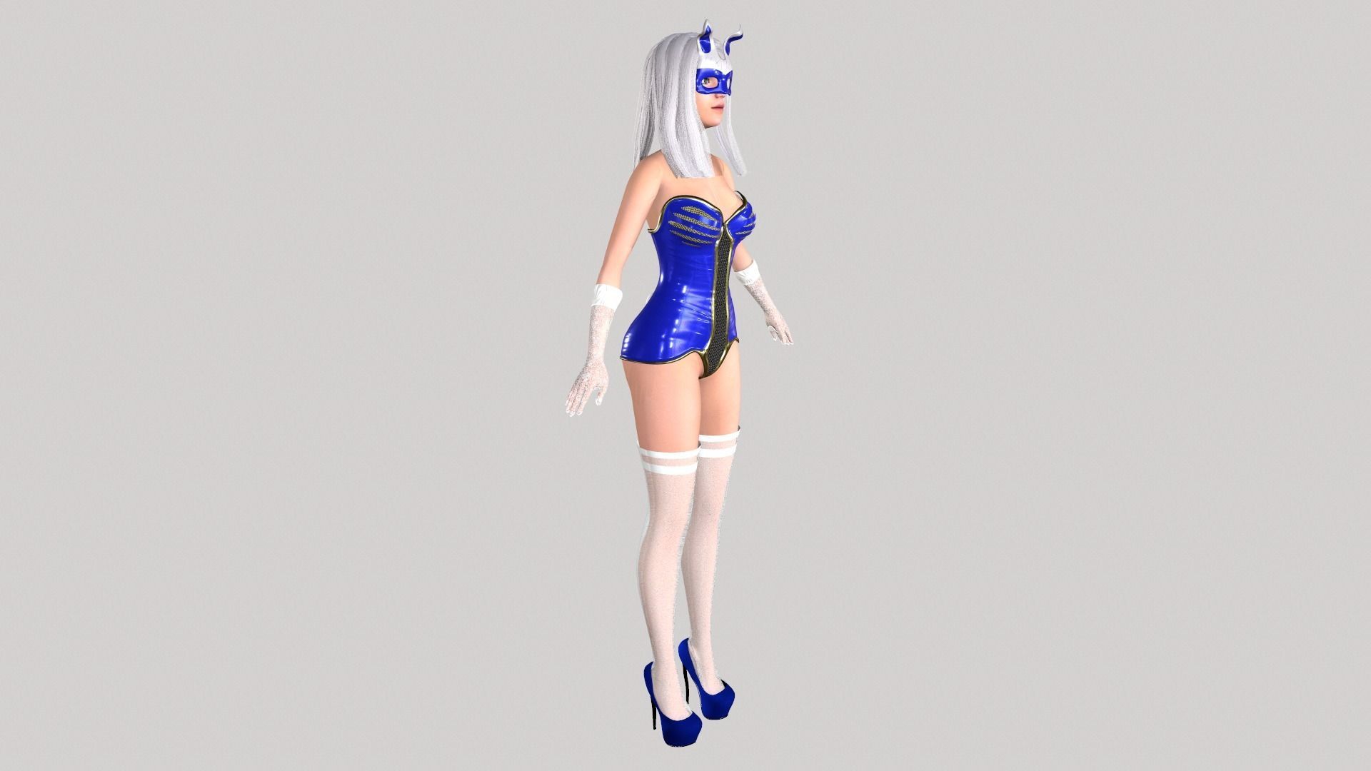 Bunny girl Low-poly 3D model_9