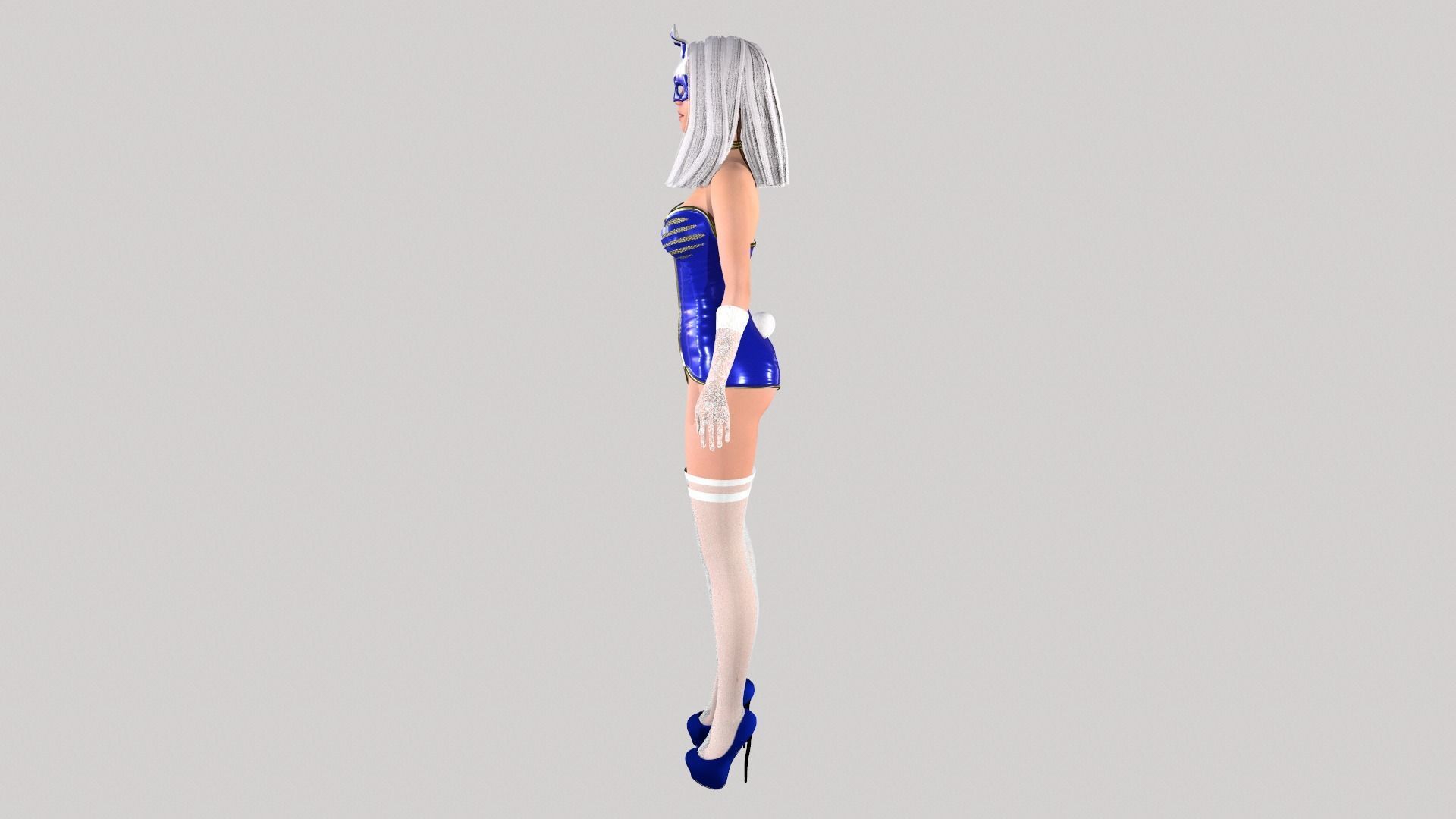 Bunny girl Low-poly 3D model_7