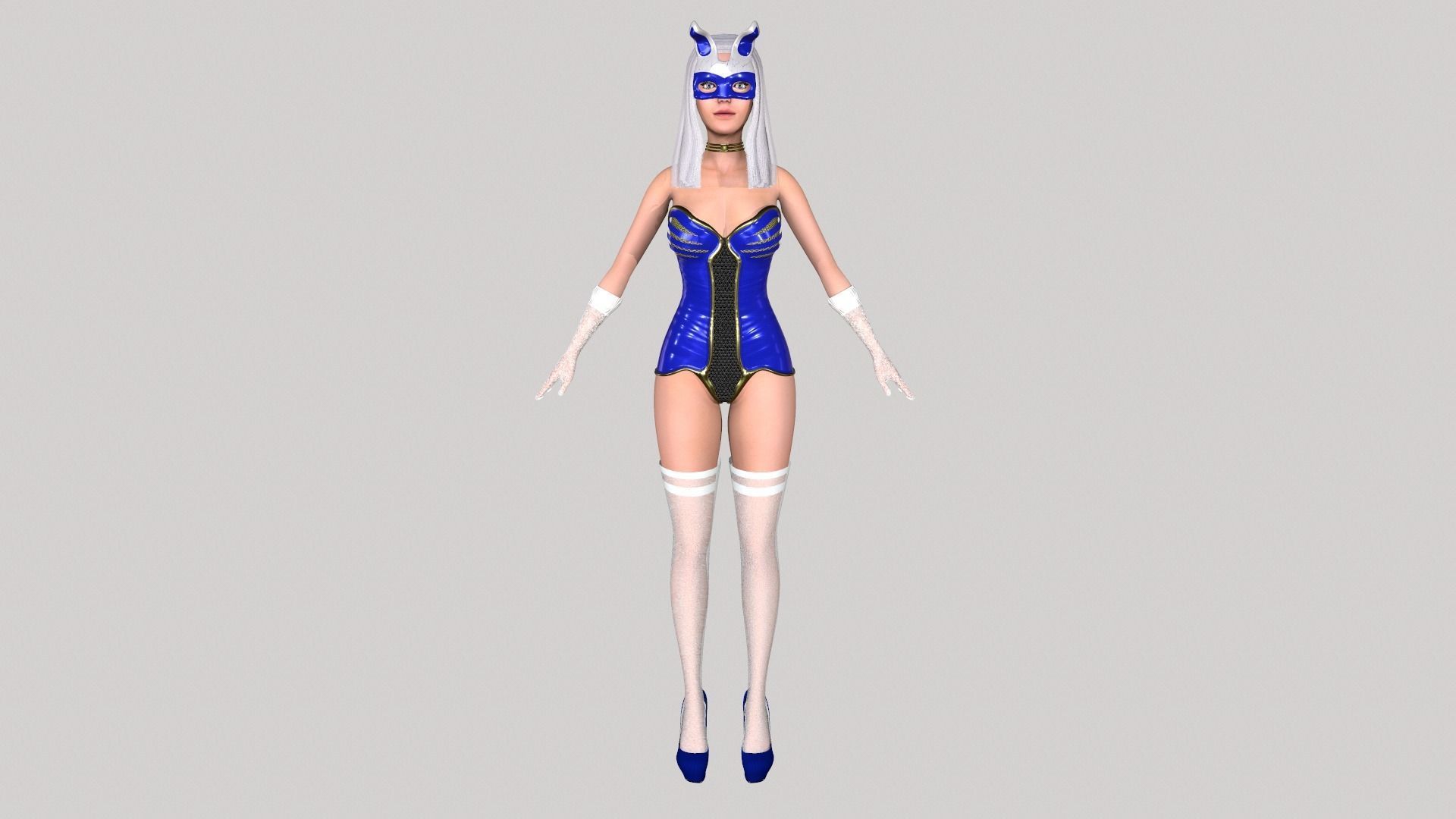 Bunny girl Low-poly 3D model_3