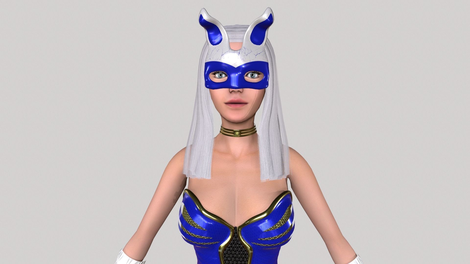 Bunny girl Low-poly 3D model_10