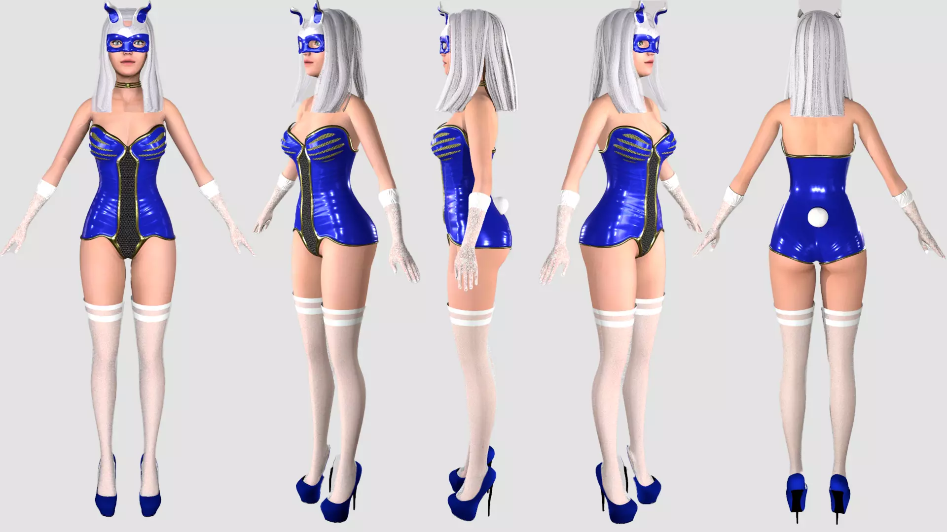 Bunny girl Low-poly 3D model_0