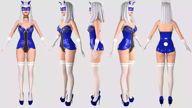 Bunny girl Low-poly 3D model