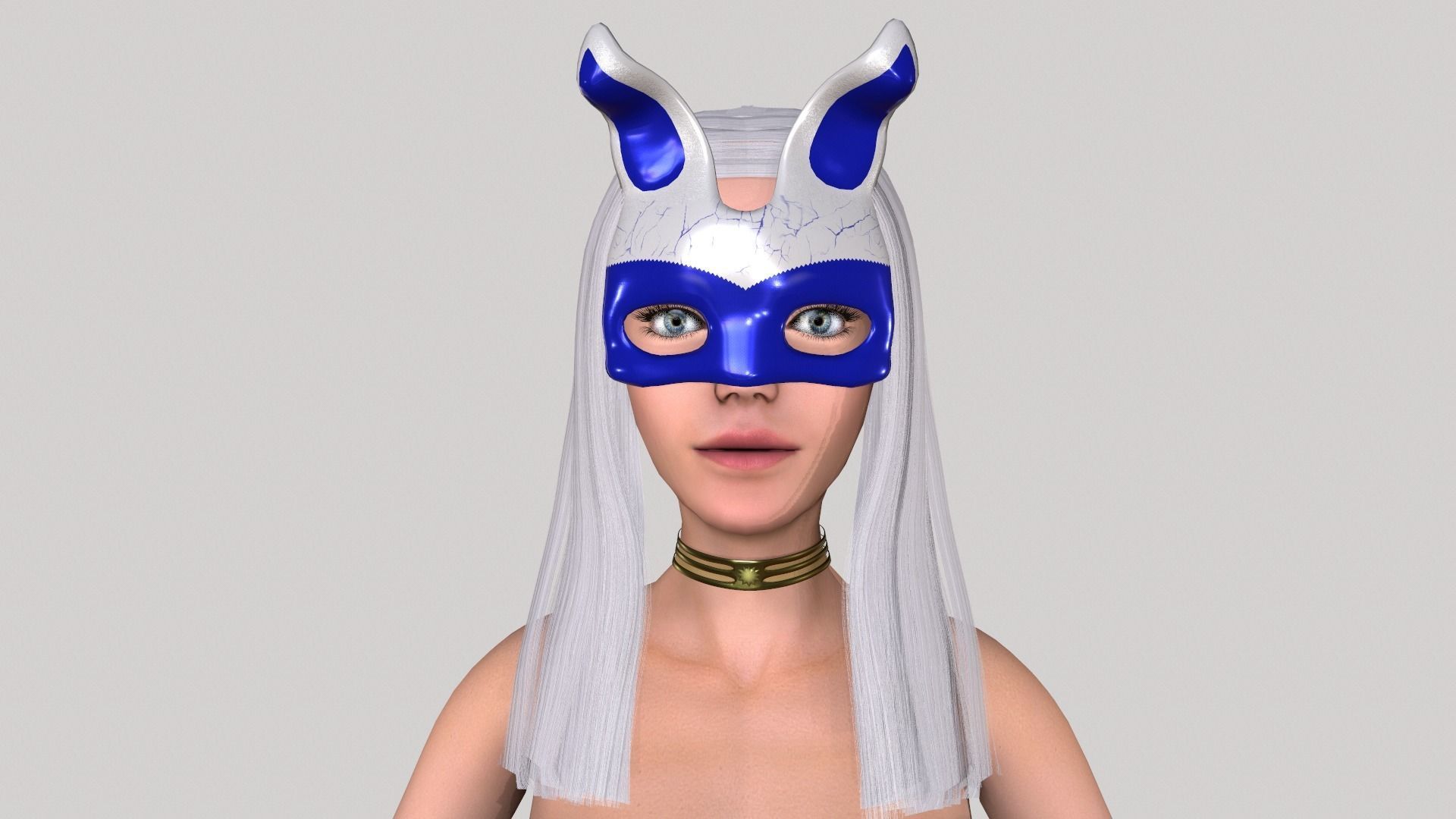 Bunny girl Low-poly 3D model_11