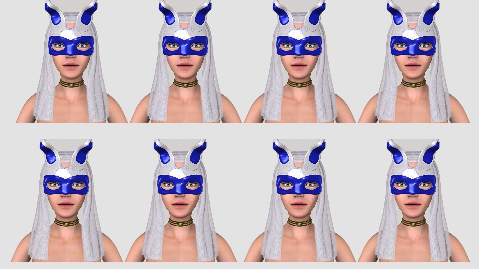 Bunny girl Low-poly 3D model_2