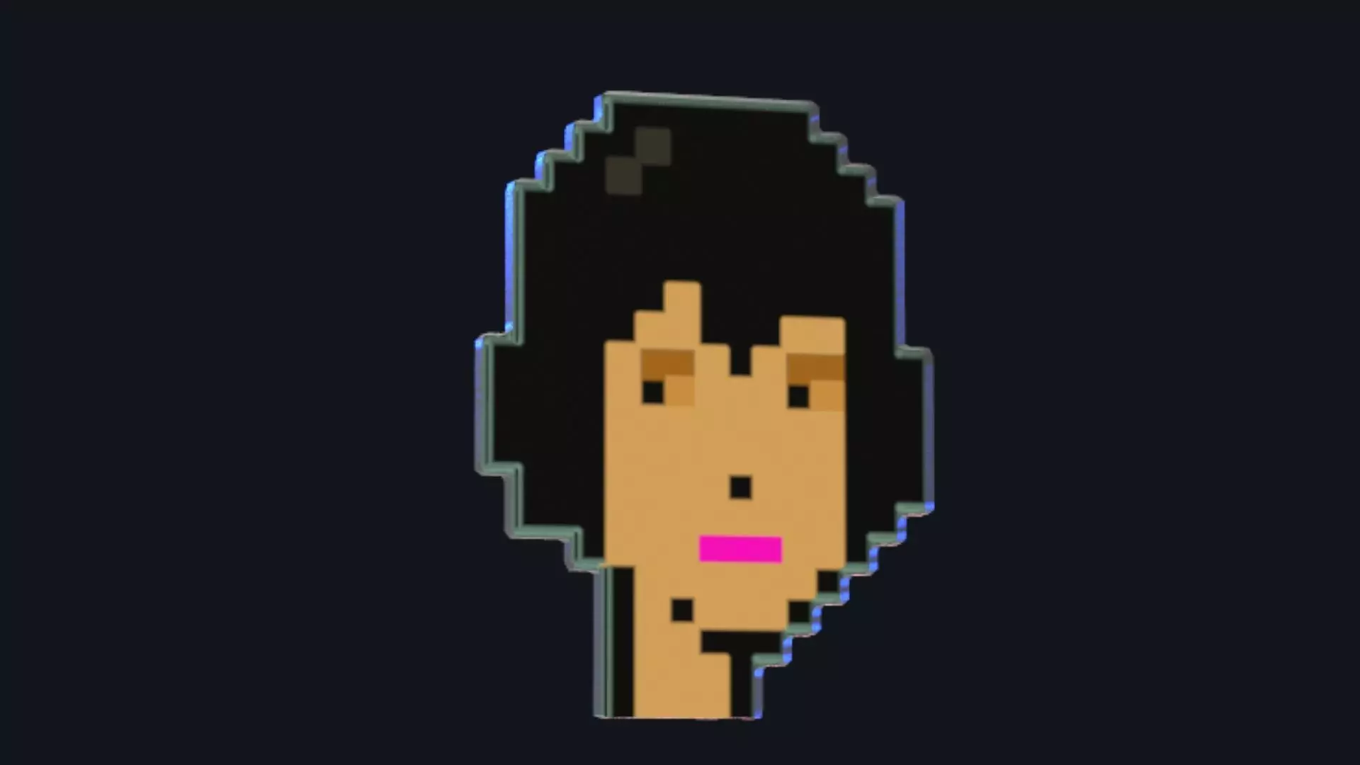 Cryptopunk Crypto Bitcoin Coin NFT 0368 3D model_0