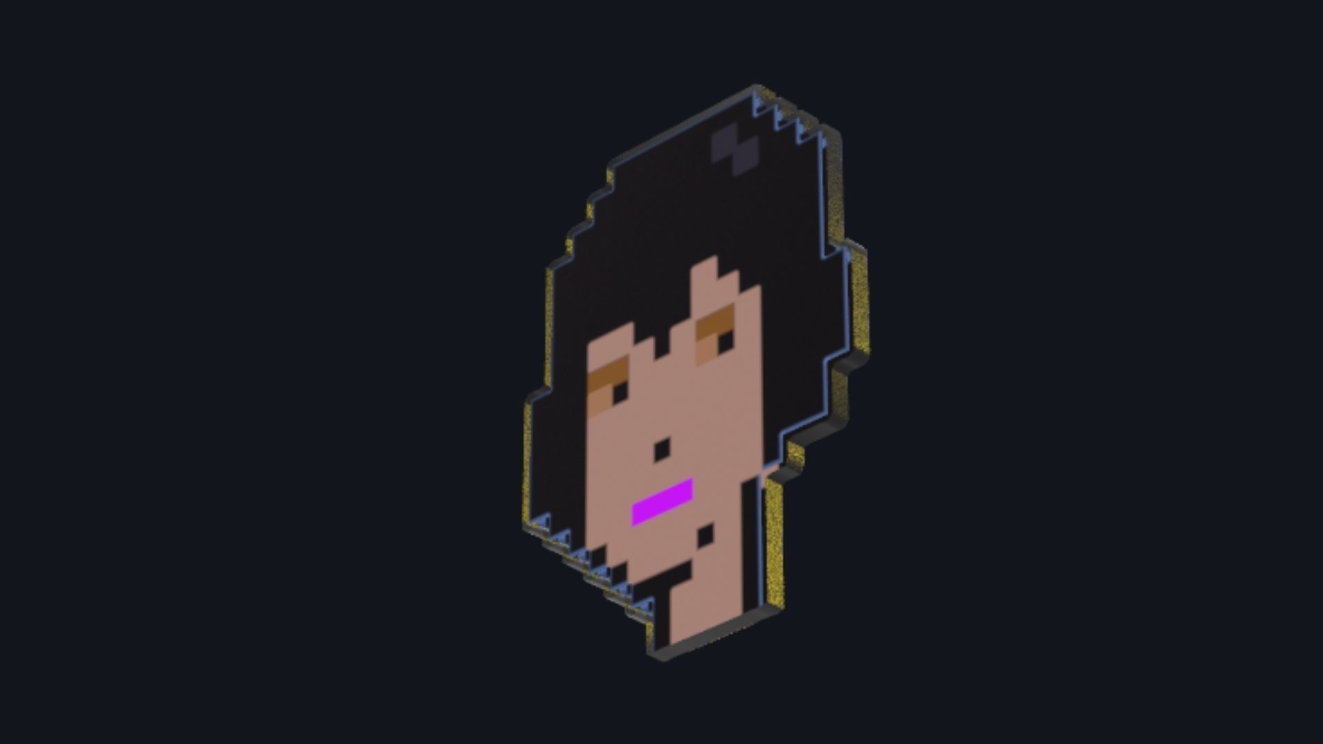 Cryptopunk Crypto Bitcoin Coin NFT 0368 3D model_5