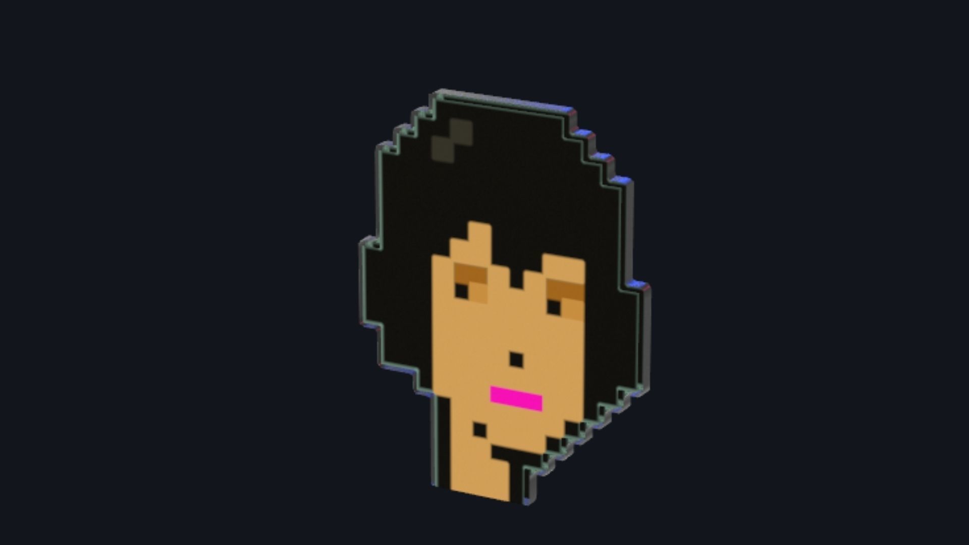 Cryptopunk Crypto Bitcoin Coin NFT 0368 3D model_4