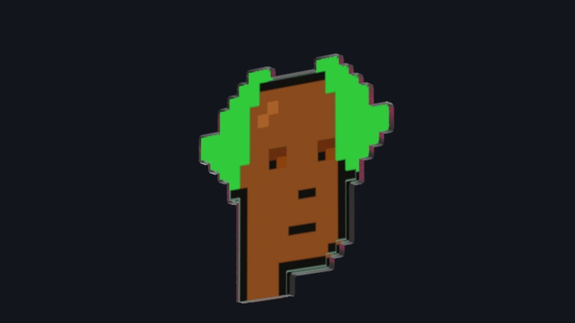 Cryptopunk Crypto Bitcoin Coin NFT 0367 3D model_3