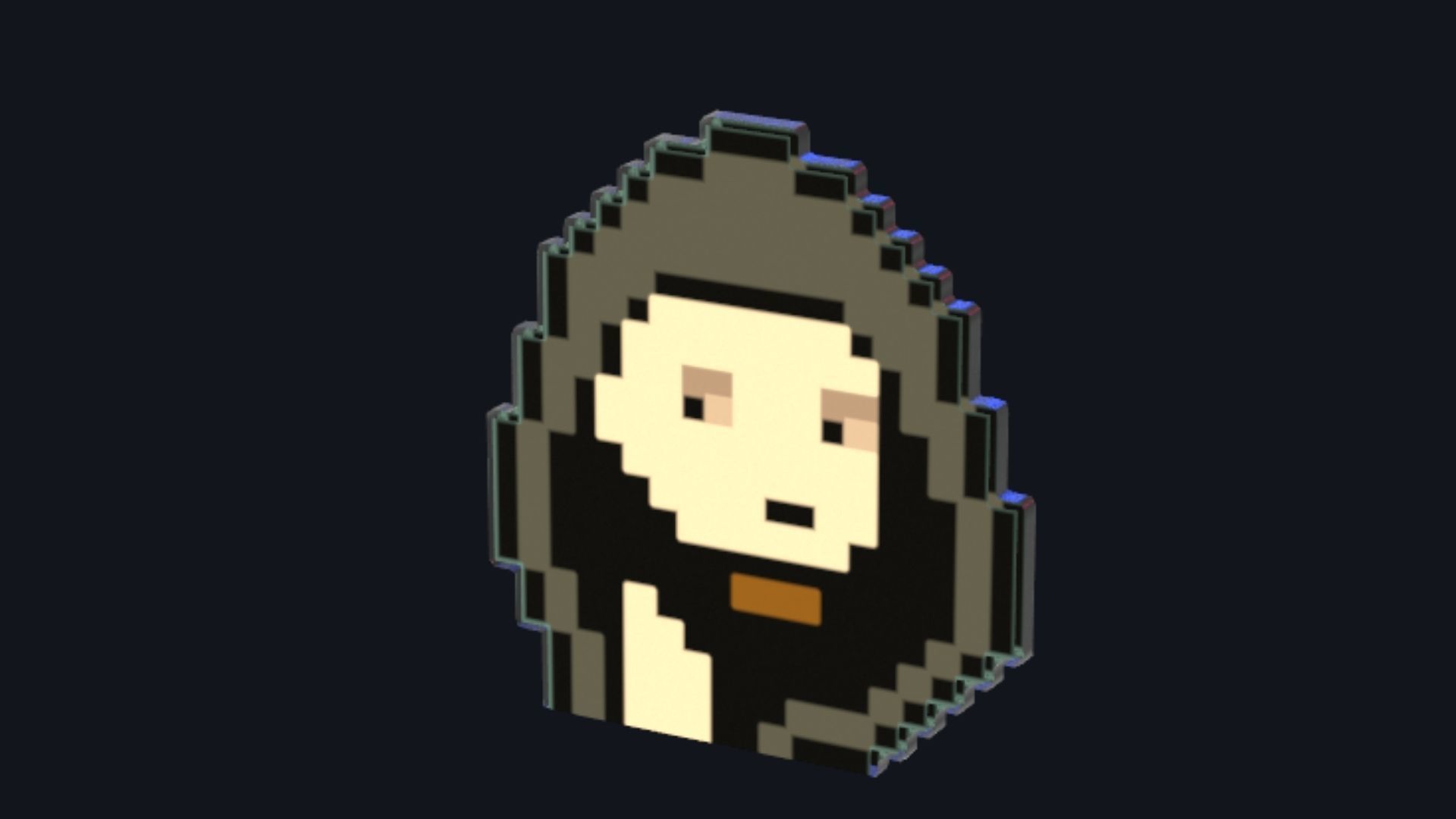 Cryptopunk Crypto Bitcoin Coin NFT 0364 3D model_4