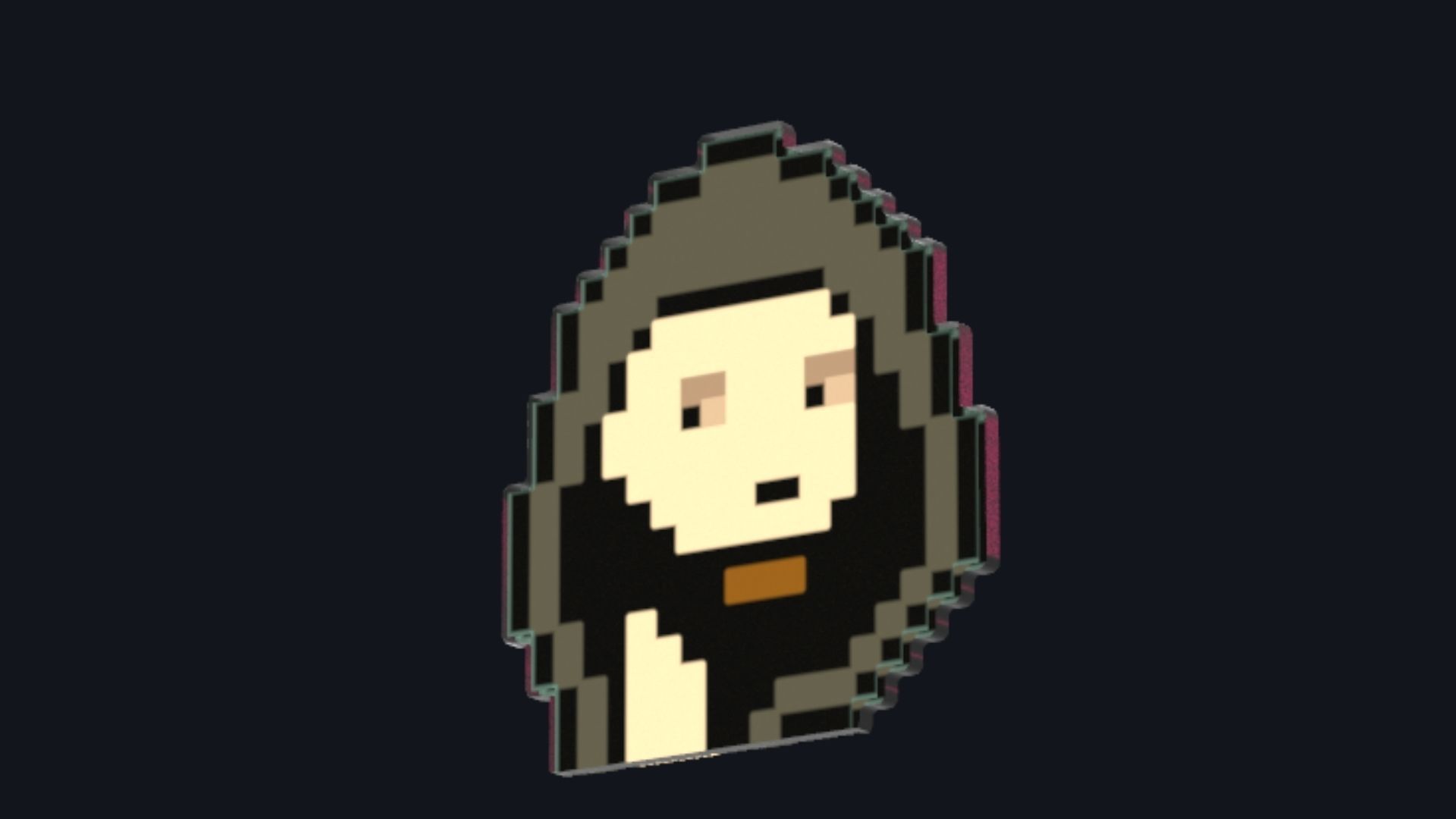 Cryptopunk Crypto Bitcoin Coin NFT 0364 3D model_3