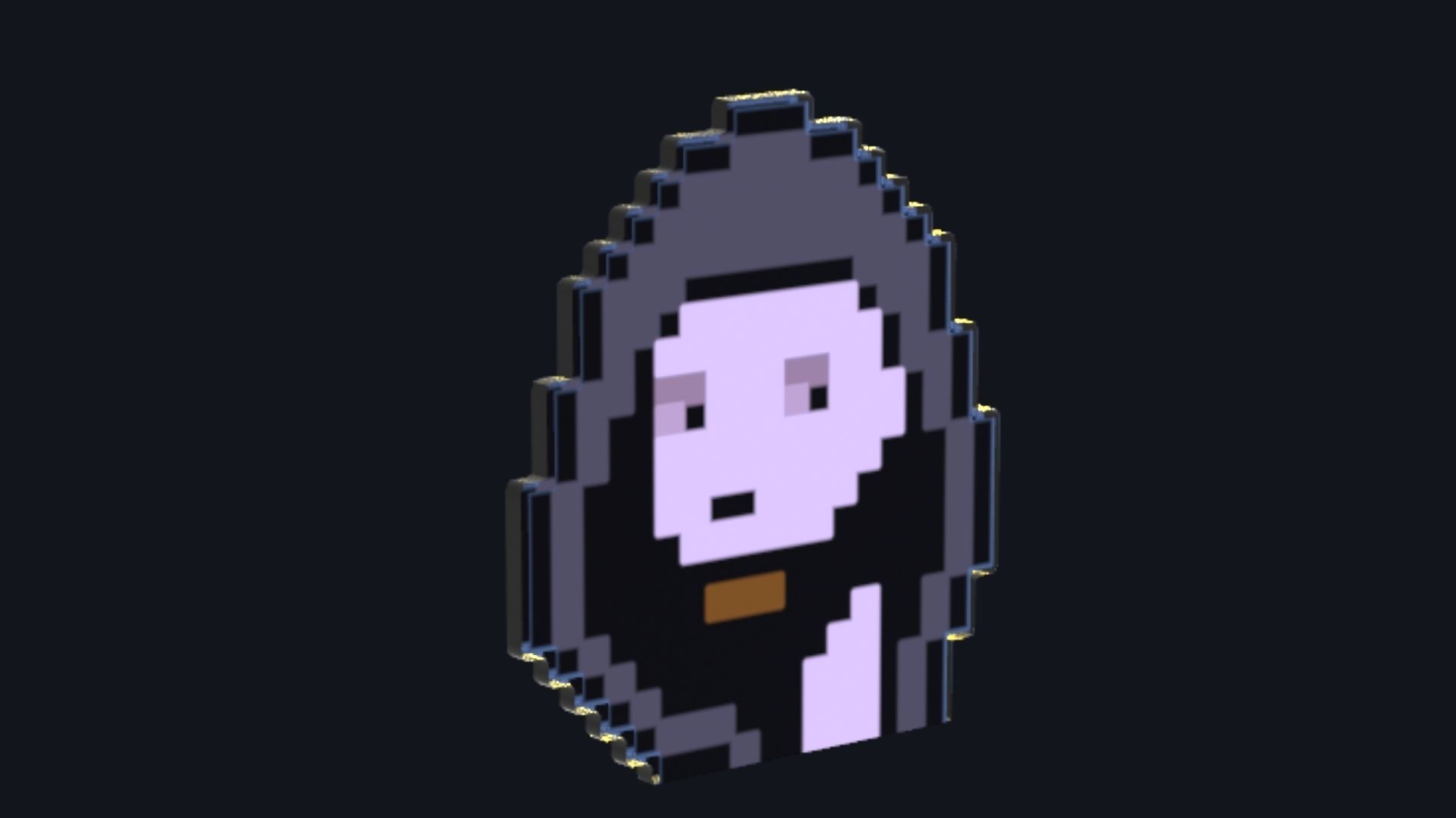 Cryptopunk Crypto Bitcoin Coin NFT 0364 3D model_6