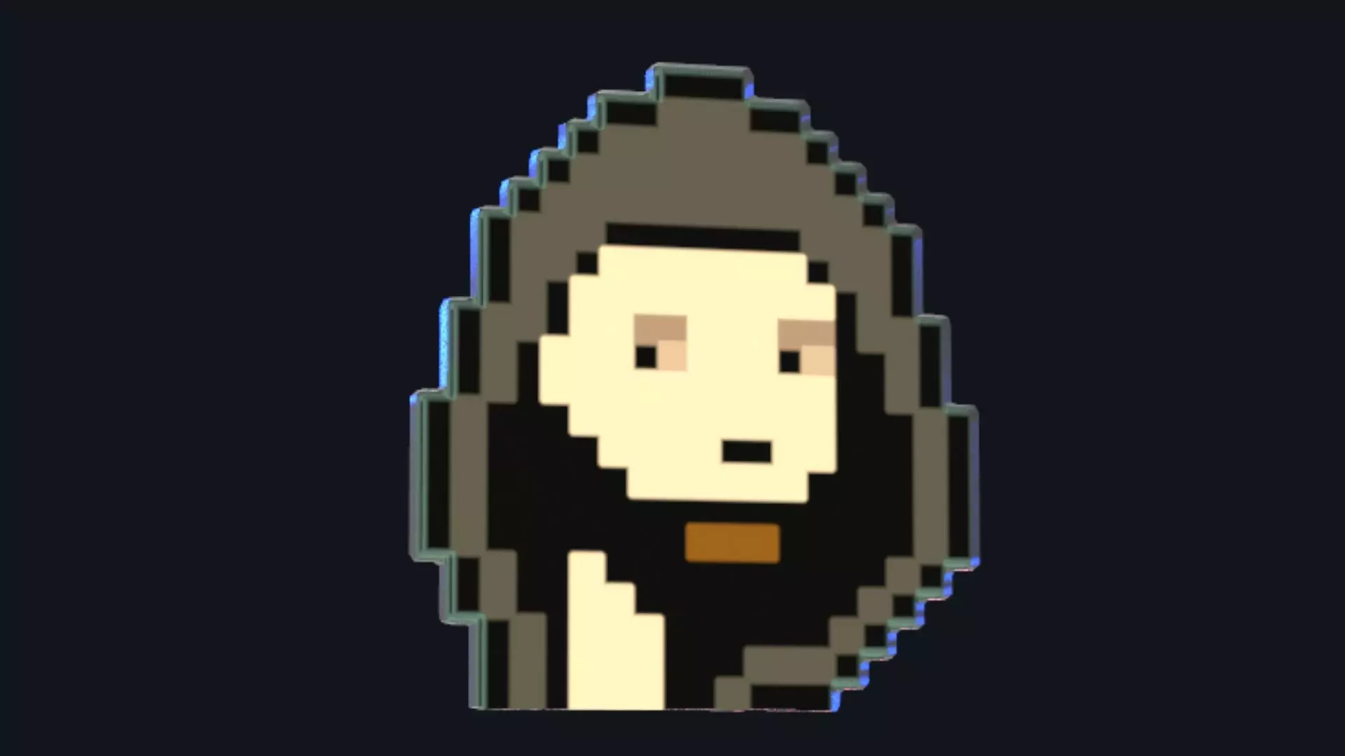 Cryptopunk Crypto Bitcoin Coin NFT 0364 3D model_0