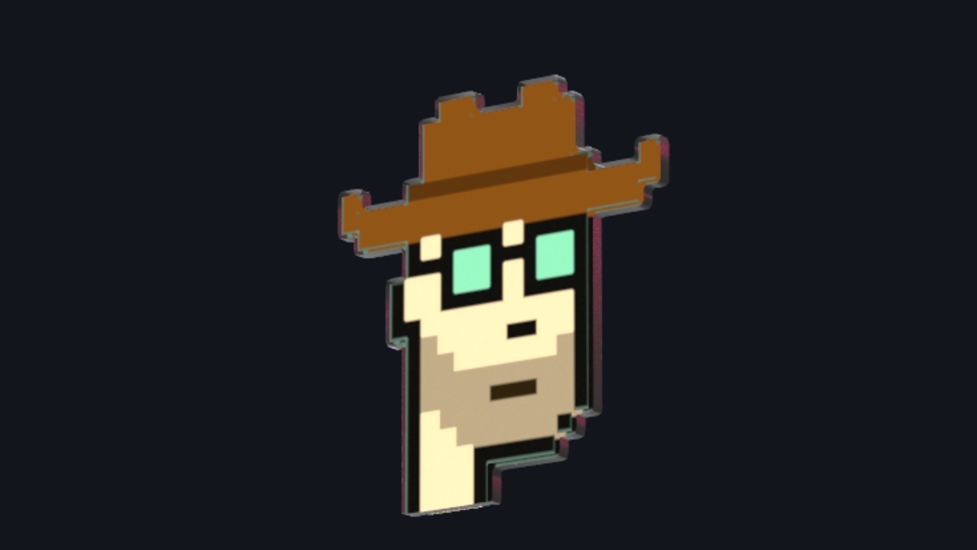 Cryptopunk Crypto Bitcoin Coin NFT 0363 3D model_3