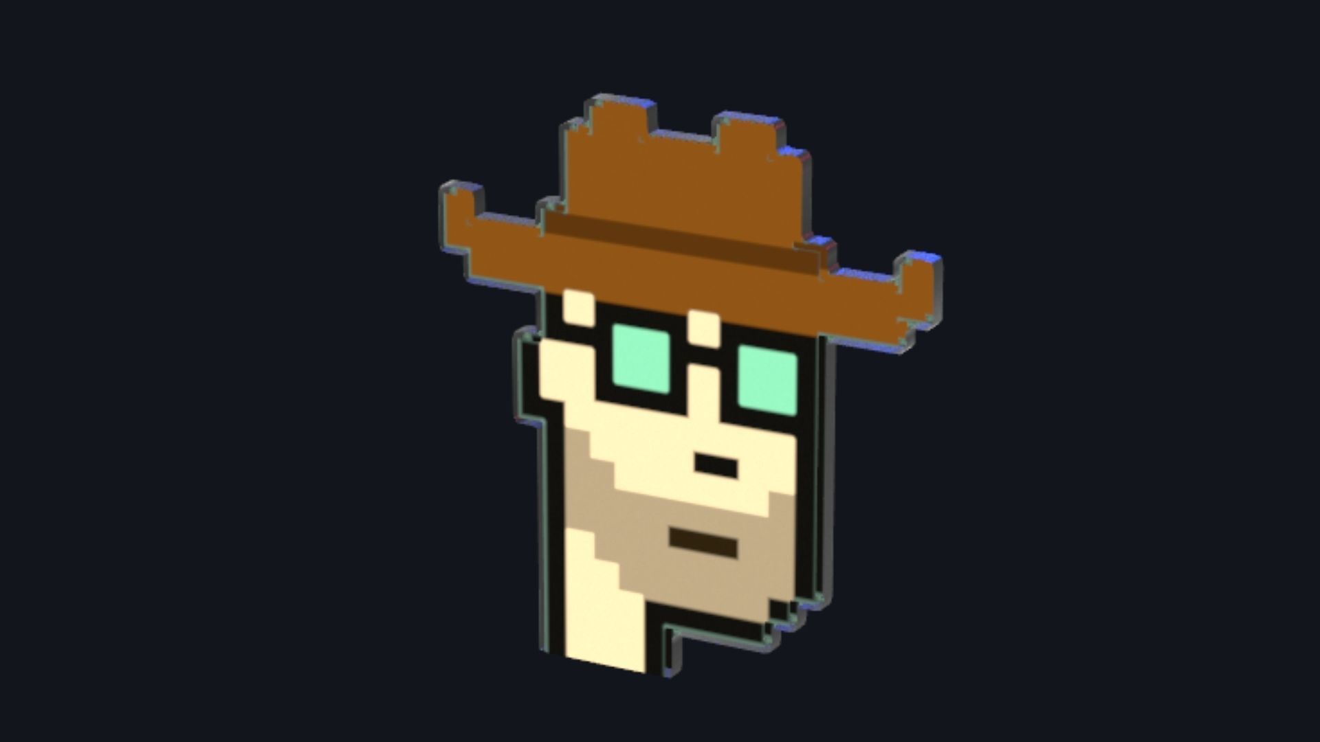 Cryptopunk Crypto Bitcoin Coin NFT 0363 3D model_4