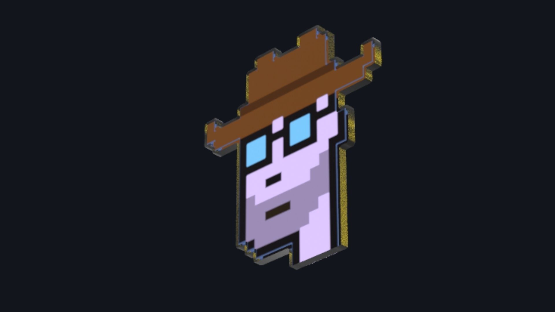 Cryptopunk Crypto Bitcoin Coin NFT 0363 3D model_5