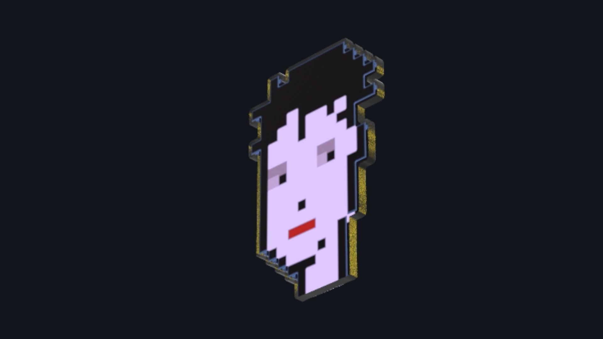 Cryptopunk Crypto Bitcoin Coin NFT 0359 3D model_5