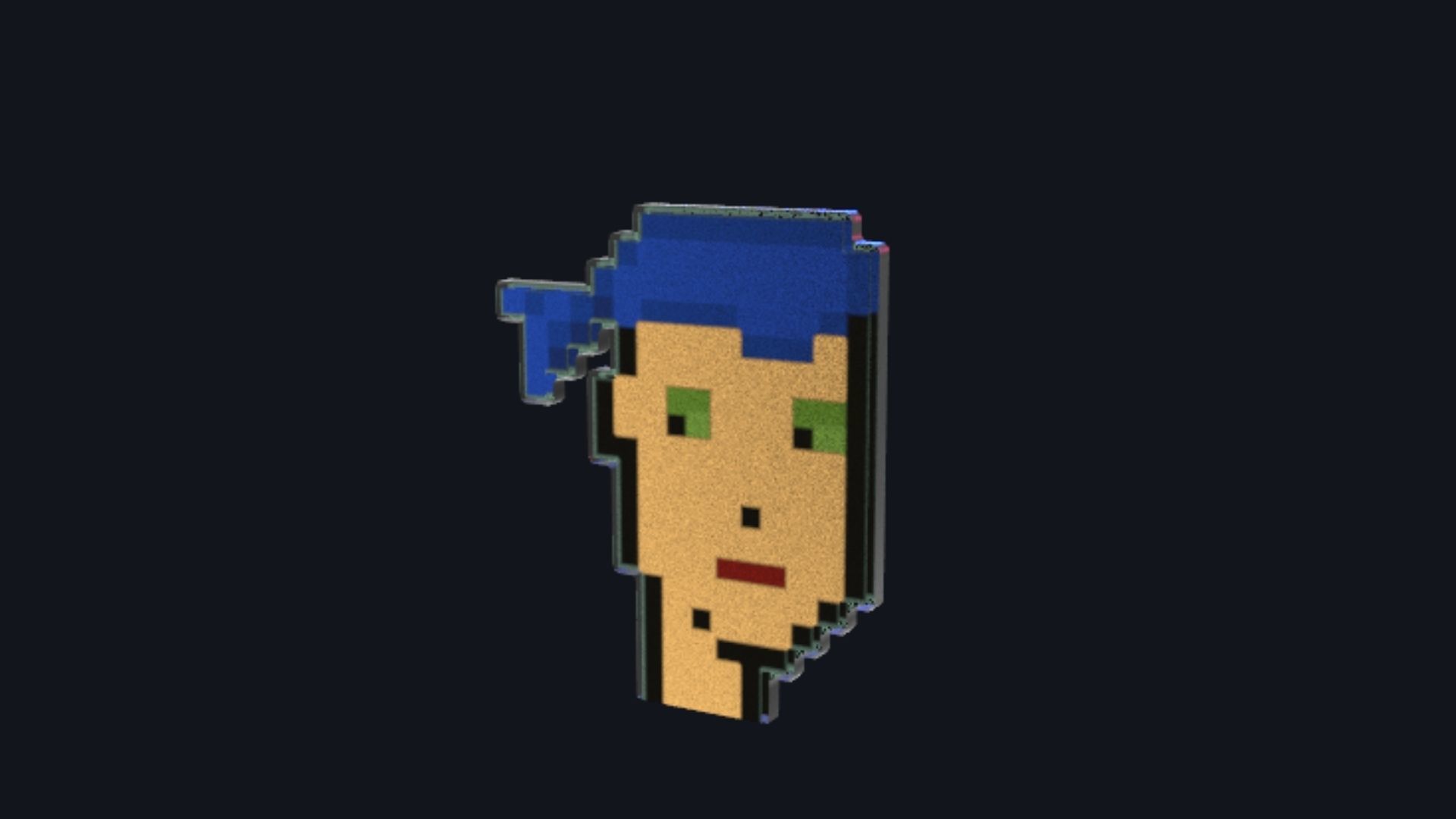 Cryptopunk Crypto Bitcoin Coin NFT 0353 3D model_1