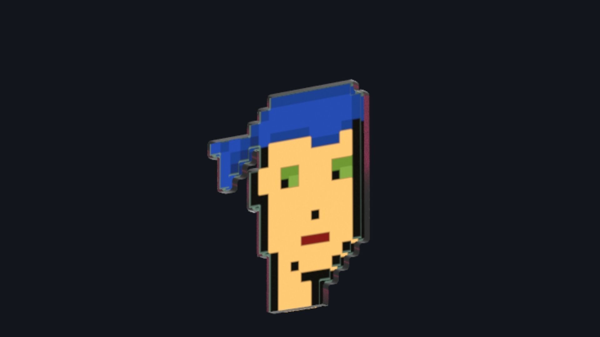 Cryptopunk Crypto Bitcoin Coin NFT 0353 3D model_3