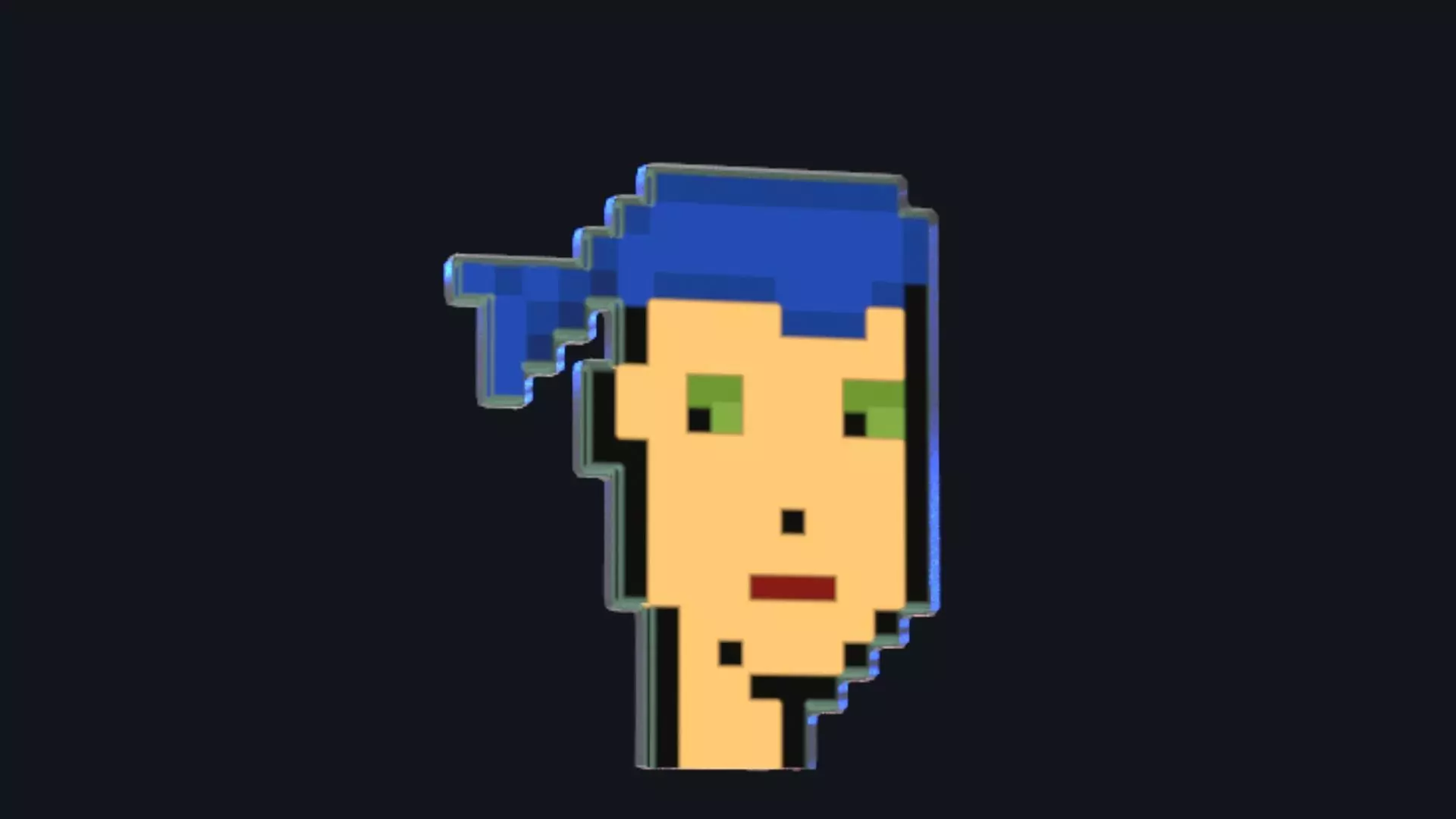 Cryptopunk Crypto Bitcoin Coin NFT 0353 3D model_0